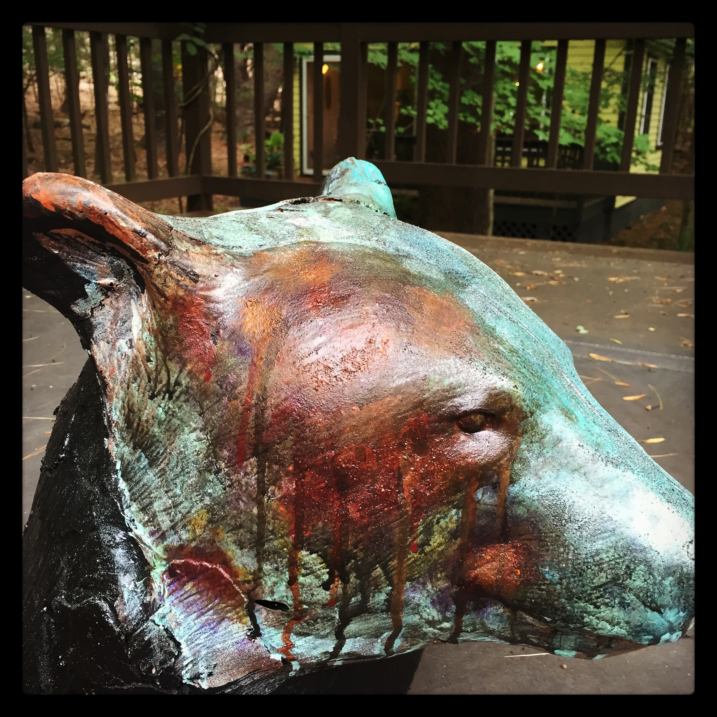 Bear head - wash and glazing tests