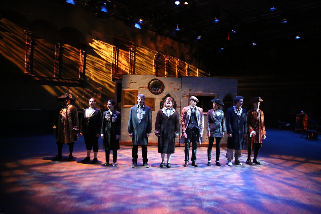 The Company of Letter of Marque's Double Falsehood by William Shakespeare Ariel Estrada, Scarlet Maressa Rivera, Montana Lampert Hoover, Adam Huff, Nolan Kennedy, Welland Scripps, Poppy Liu, Zach Libresco and Tom Giordano © Amanda Hinkle