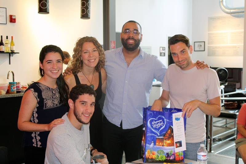The wonderful cast of Hand To God. Top: Montana Lampert Hoover (Jessica/Jolene), Erica Steinhagen (Margery), Aundre Seals (Pastor Greg) and Karl Gregory (Jason/Tyronne). Bottom: Michael Patrick Trimm (Timothy)