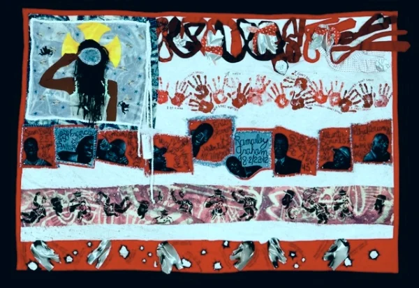 american Juju for the Tapestry Of Truth, 2015; Teresa Margoles: We Have A Common Thread; Neuberger Museum of Art, Purchase, N.Y.; Michelle Bishop, Sahara Briscoe, Laura Gadson, Jerry Gant
