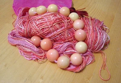 Silk yarn inspired by client's necklace