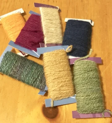 Wool yarns spun for crewel embroidery
