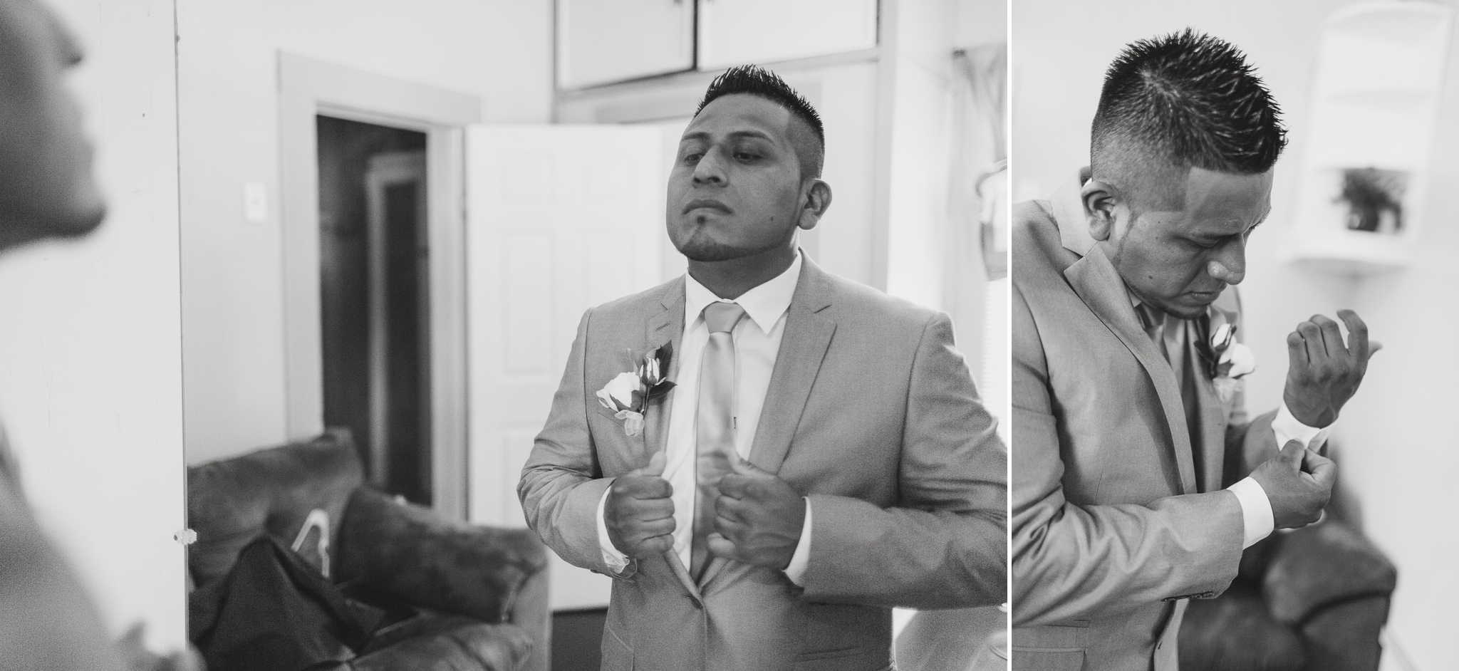 Groom getting ready St Pauls North Carolina Wedding Photography
