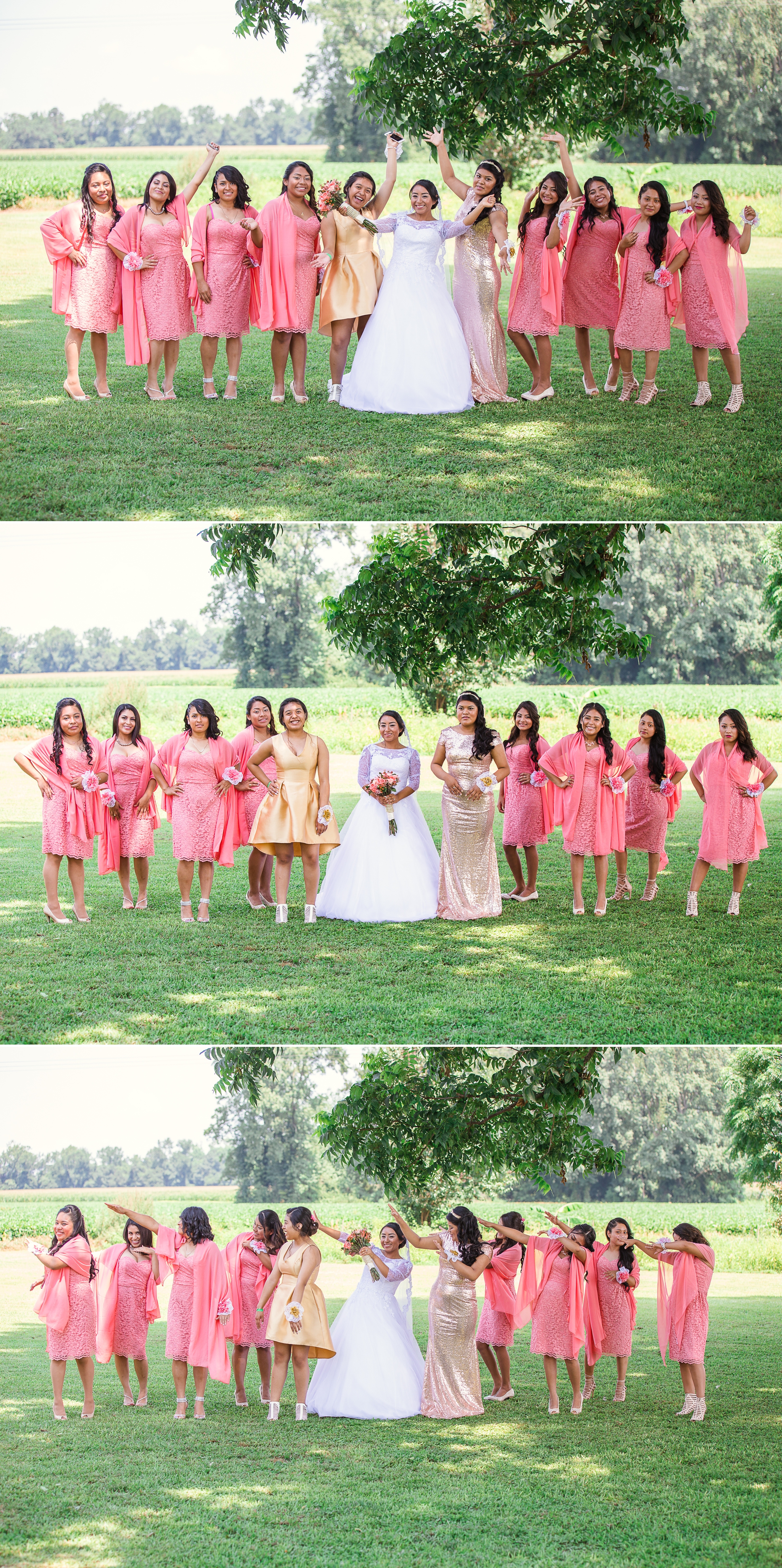 Bridesmaids and Bride Portrait St Pauls North Carolina Wedding Photography