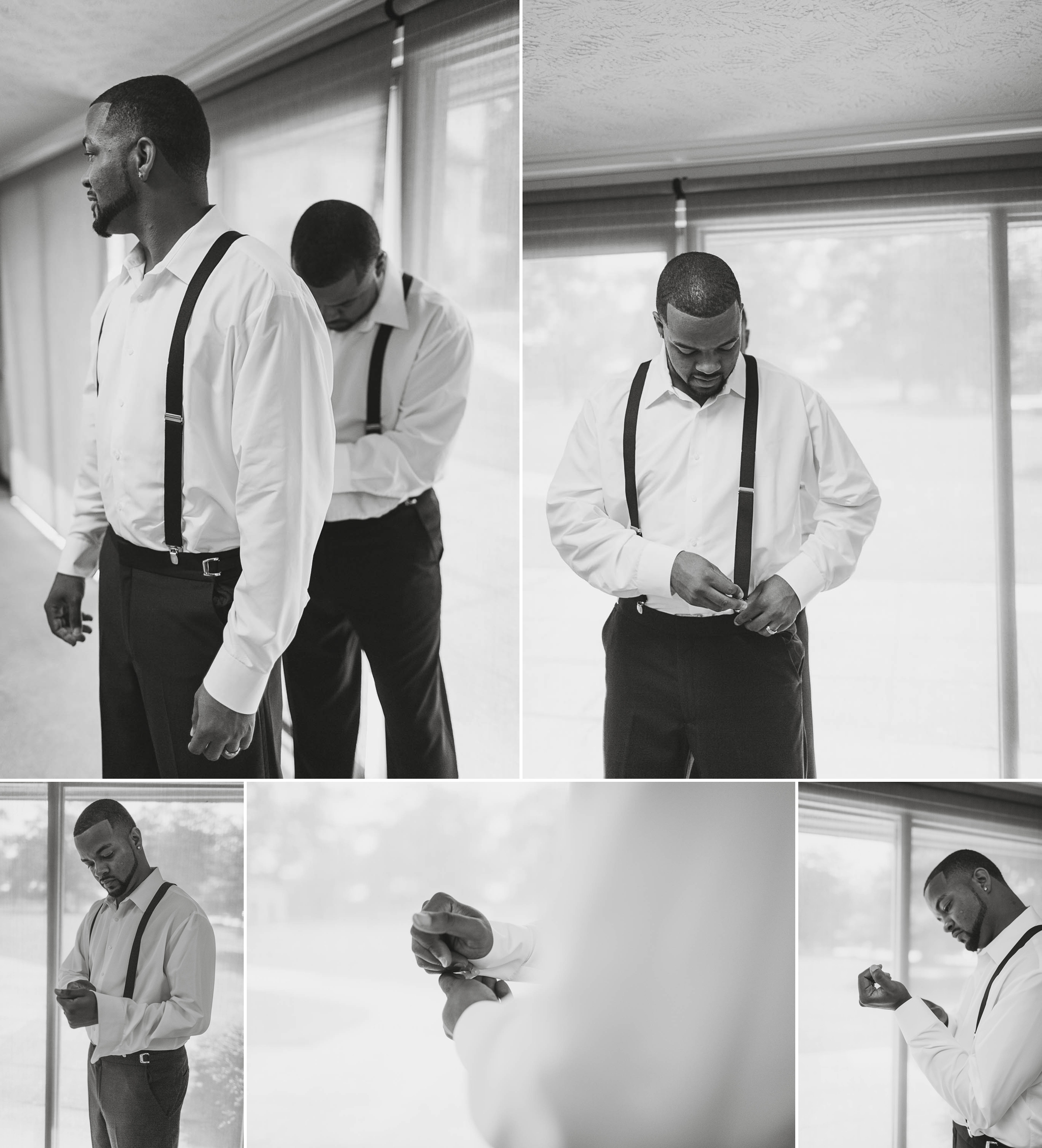 groomsmen preparing for wedding fort bragg main post chapel