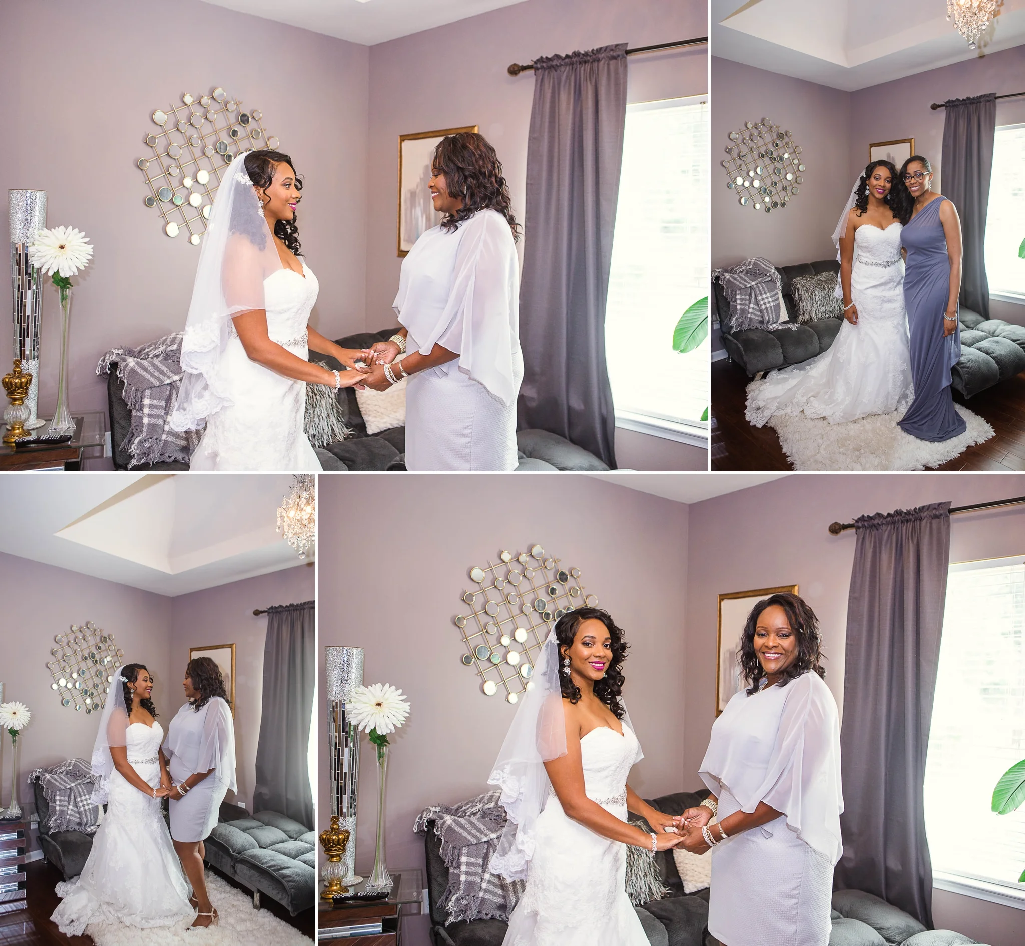 Bride getting ready for wedding in fayetteville north carolina