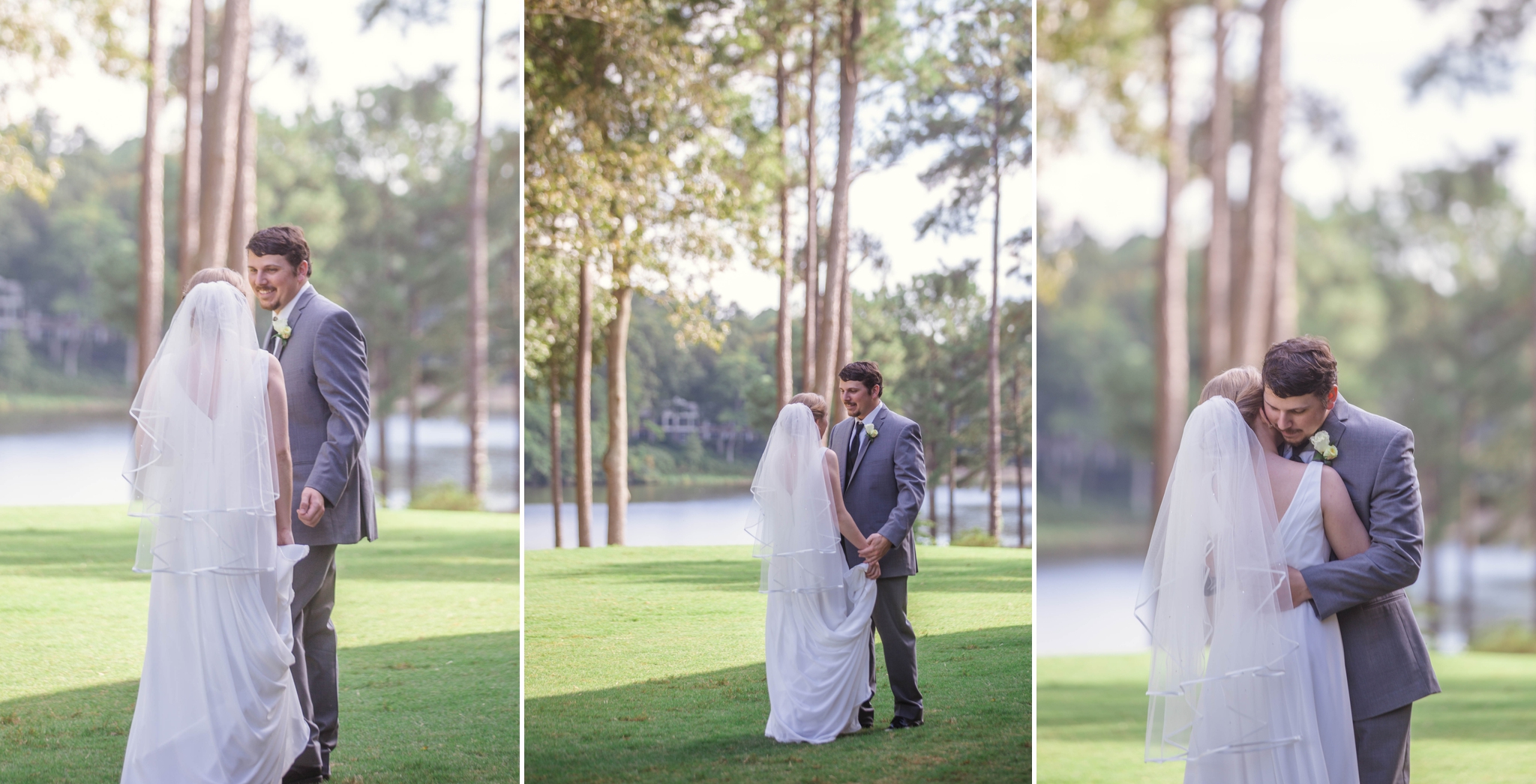 First Look between Bride and Groom - Raleigh Wedding North Carolina Photographer - Johanna Dye Photography