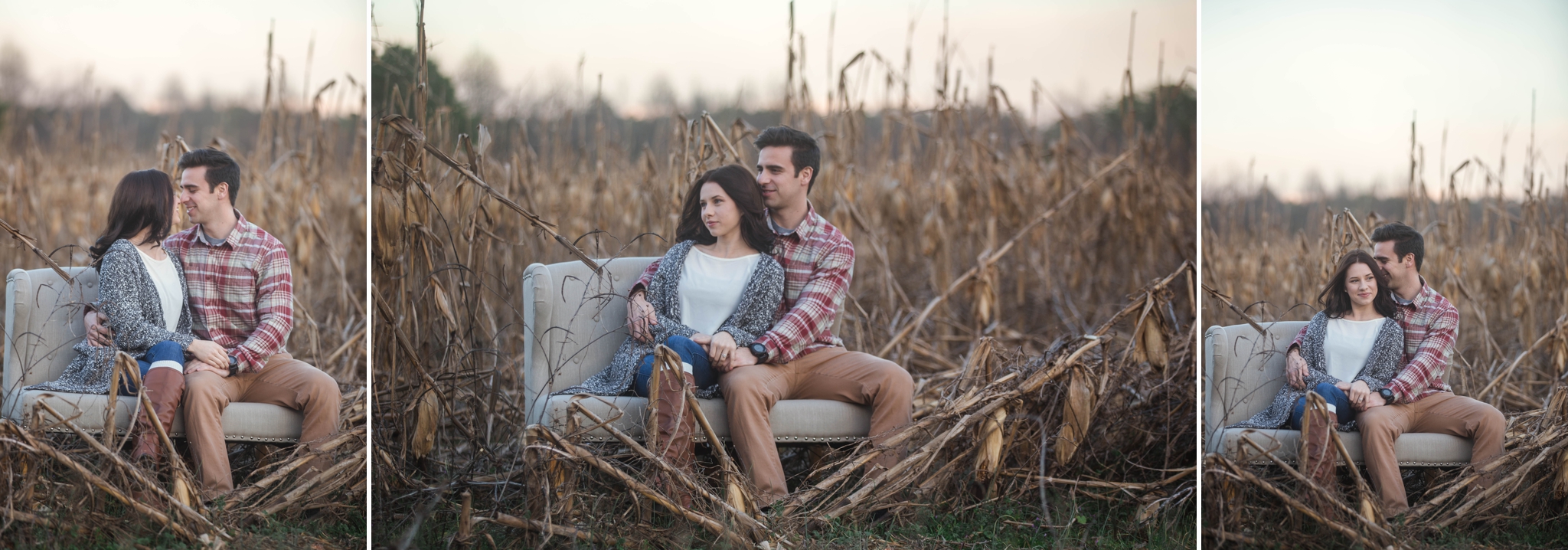 Fayetteville North Carolina Engagement Photographer - Rustic Cornfield Engagement Session - Mike and Jessica