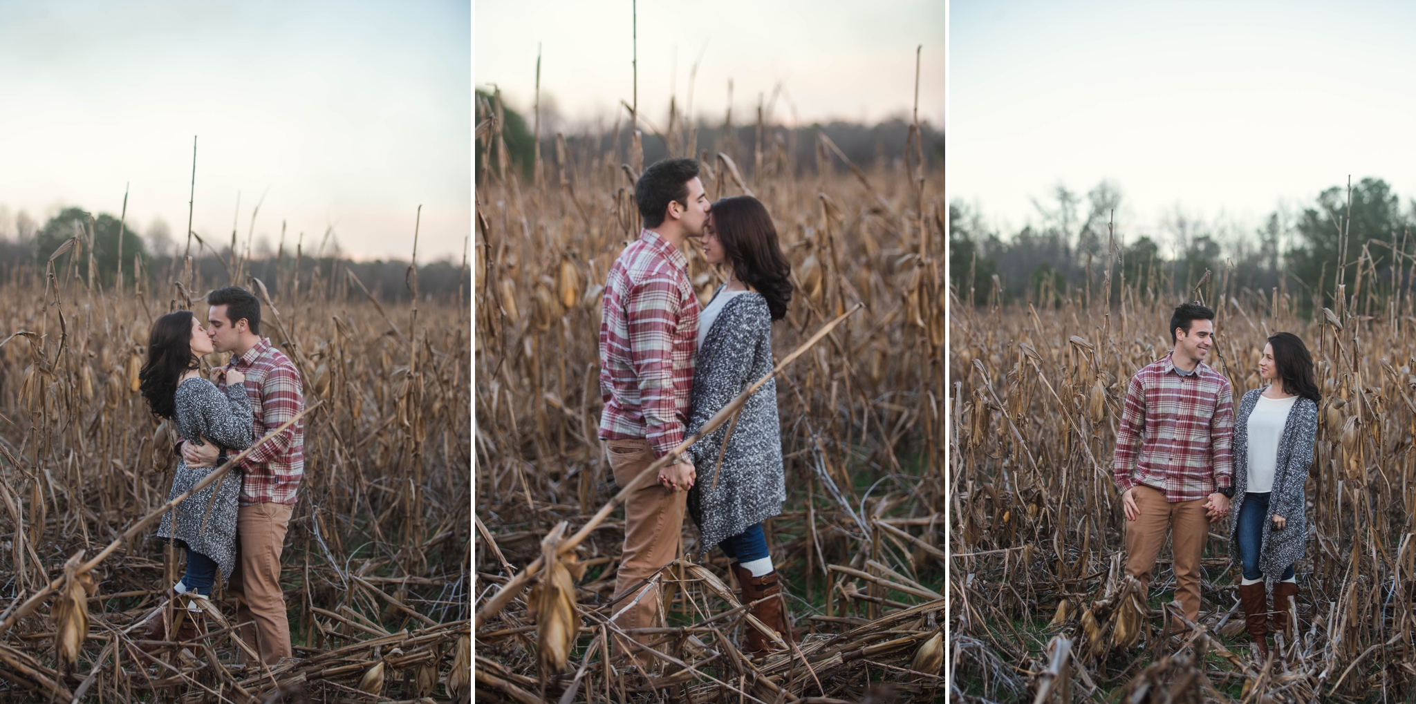 Fayetteville North Carolina Engagement Photographer - Rustic Cornfield Engagement Session - Mike and Jessica