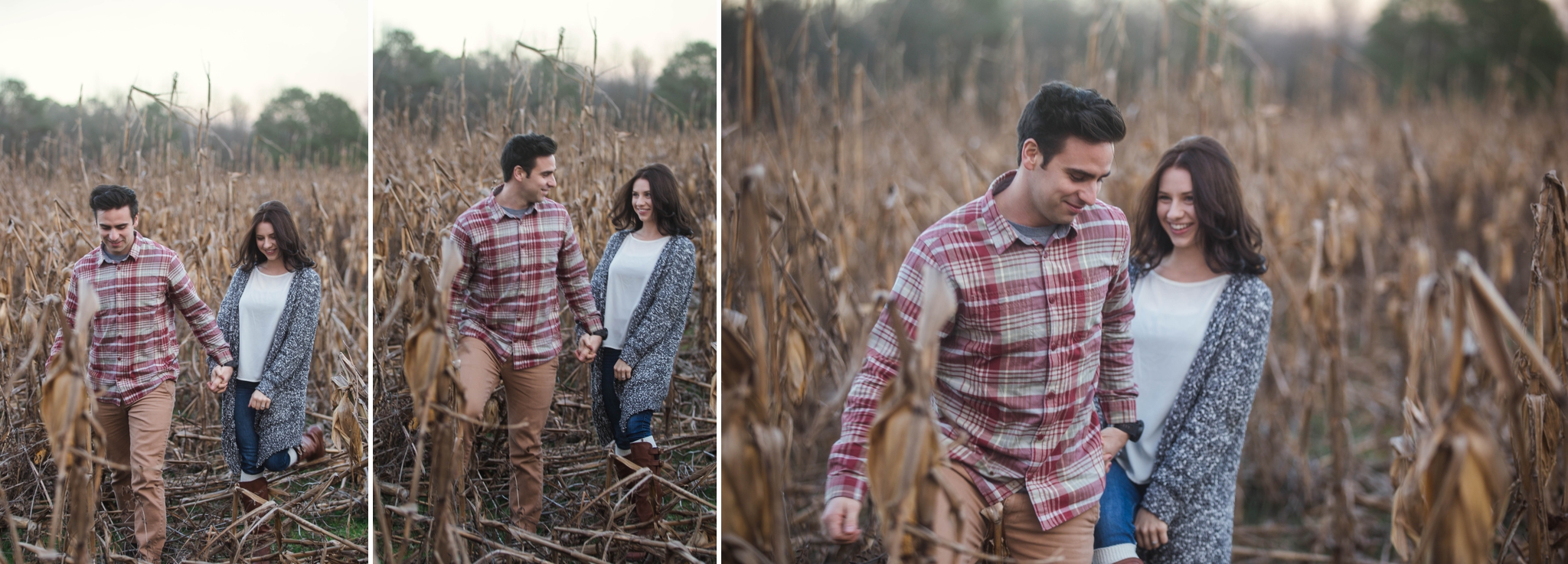 Fayetteville North Carolina Engagement Photographer - Rustic Cornfield Engagement Session - Mike and Jessica