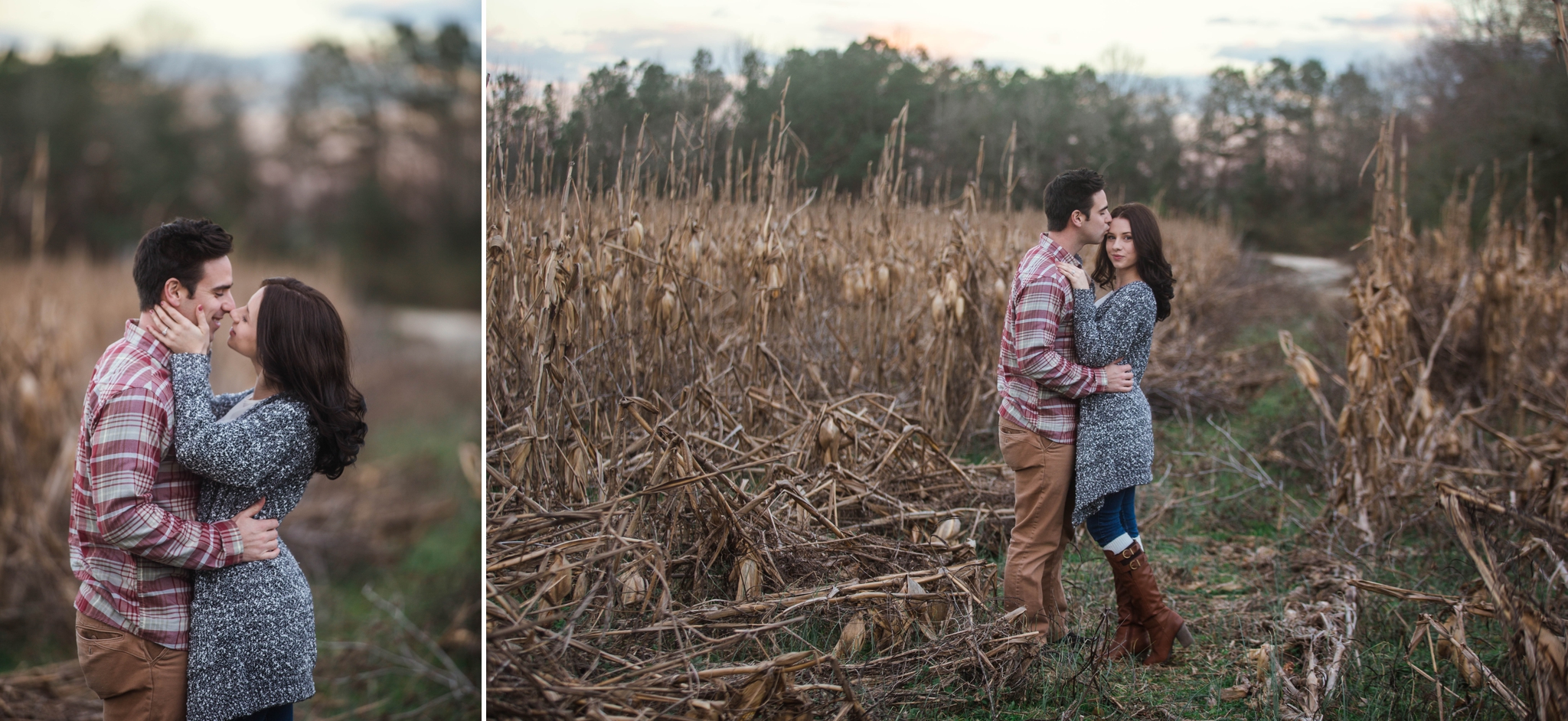 Fayetteville North Carolina Engagement Photographer - Rustic Cornfield Engagement Session - Mike and Jessica