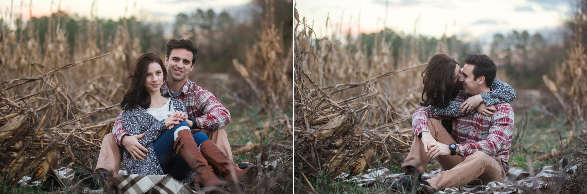 Fayetteville North Carolina Engagement Photographer - Rustic Cornfield Engagement Session - Mike and Jessica