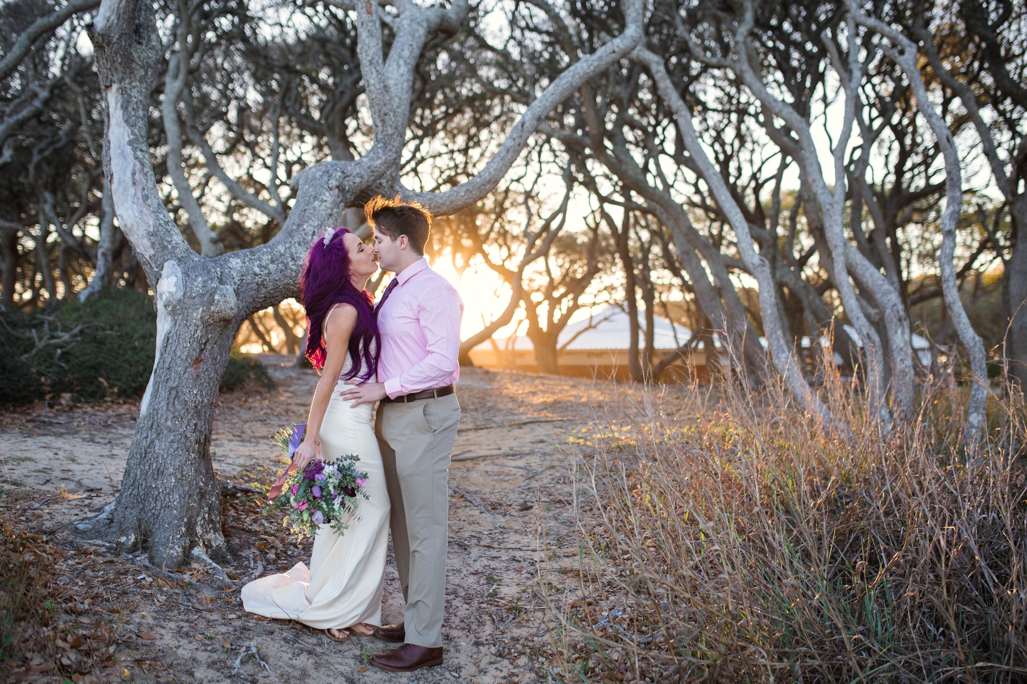 Fort Fisher NC Wedding Photography in Kure Beach - Johanna Dye - Mermaid Inspired - Purple