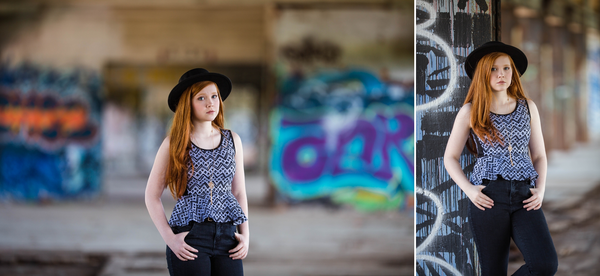 Savannah - Class of 2018 - Fayetteville North Carolina Senior Photography - Edgy Senior Session in old abandoned Building with Graffiti