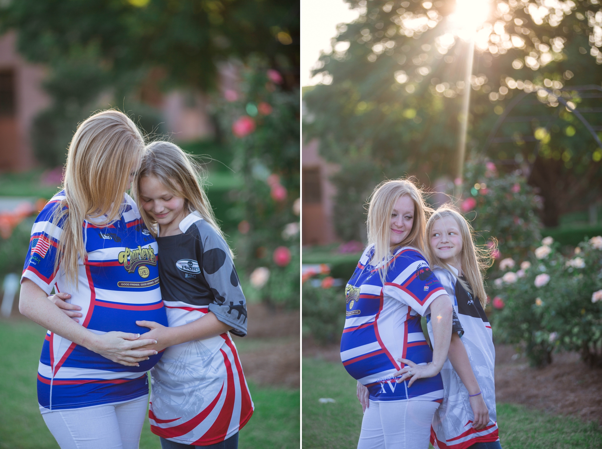 Military Family Maternity Photography Session at the FTCC Rose Garden in Fayetteville, NC - Raleigh North Carolina Photographer - Johanna Dye 