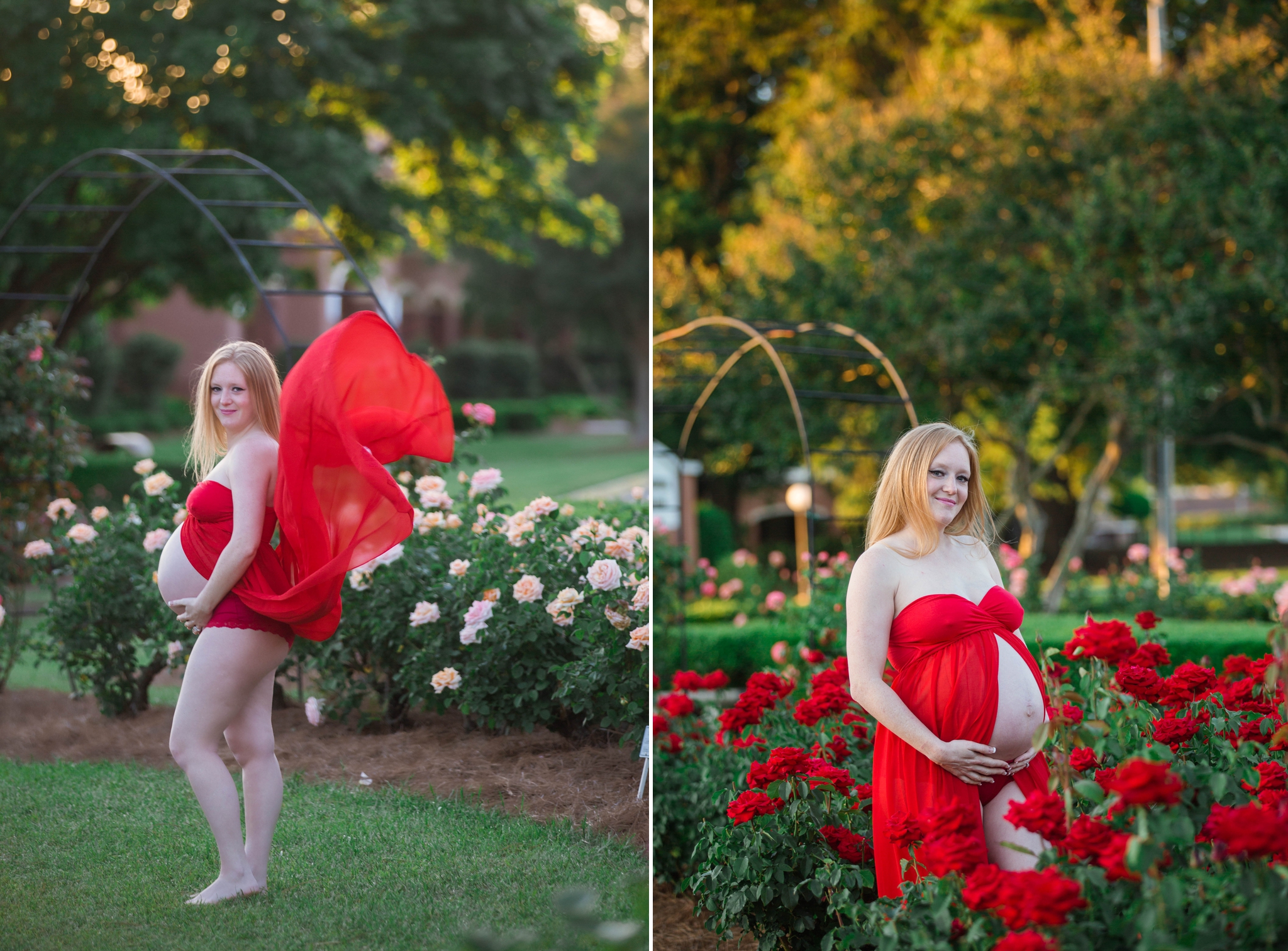 Military Family Maternity Photography Session at the FTCC Rose Garden in Fayetteville, NC - Raleigh North Carolina Photographer - Johanna Dye 