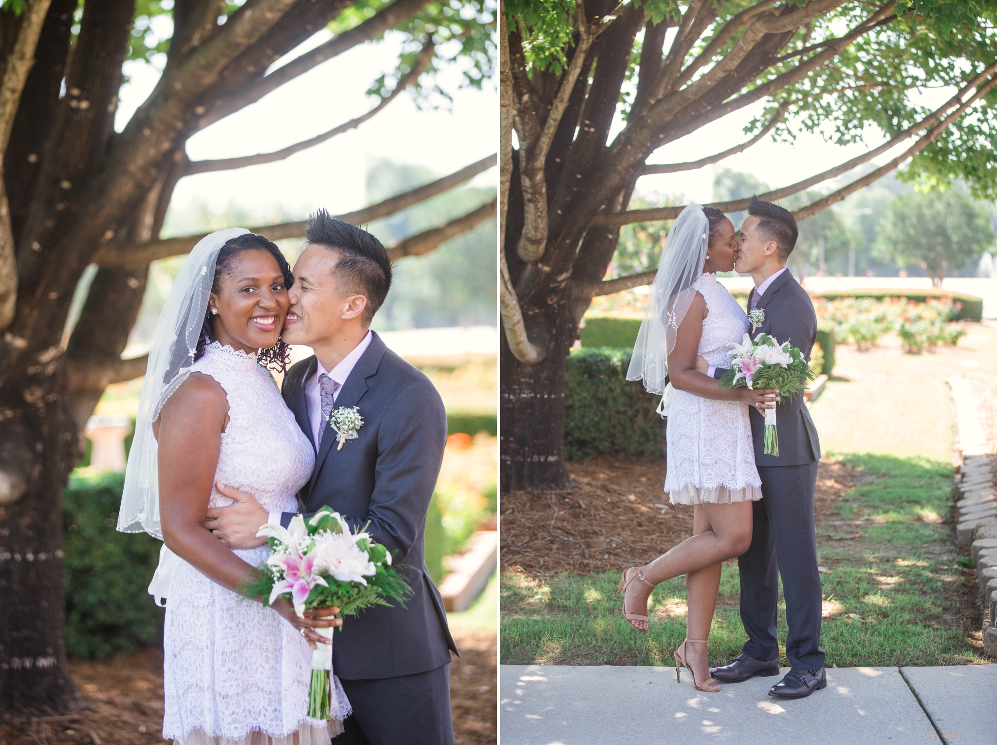Elopement at the FTCC Rose Garden in Fayetteville North Carolina - Wedding Photographer