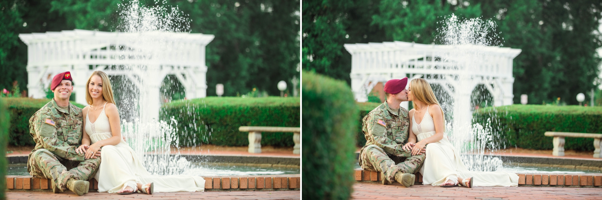 Military Couple Engagement Session at the FTCC Rose Garden - Fayetteville North Carolina Wedding Photographer
