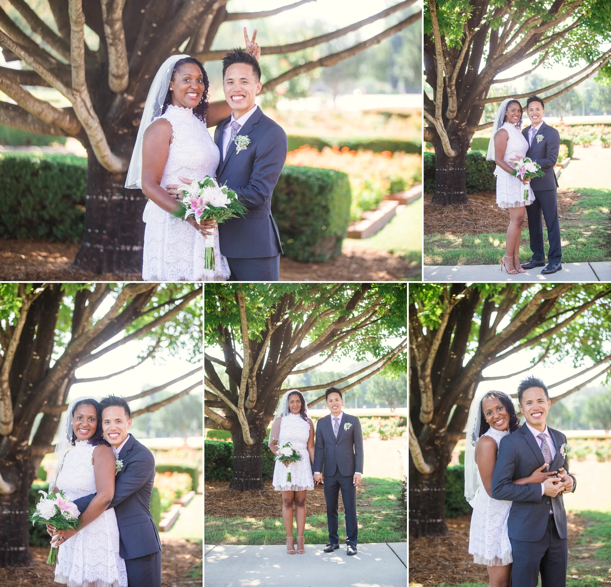 Jasmine + Michael - Elopement at the FTCC Rose Garden in Fayetteville North Carolina