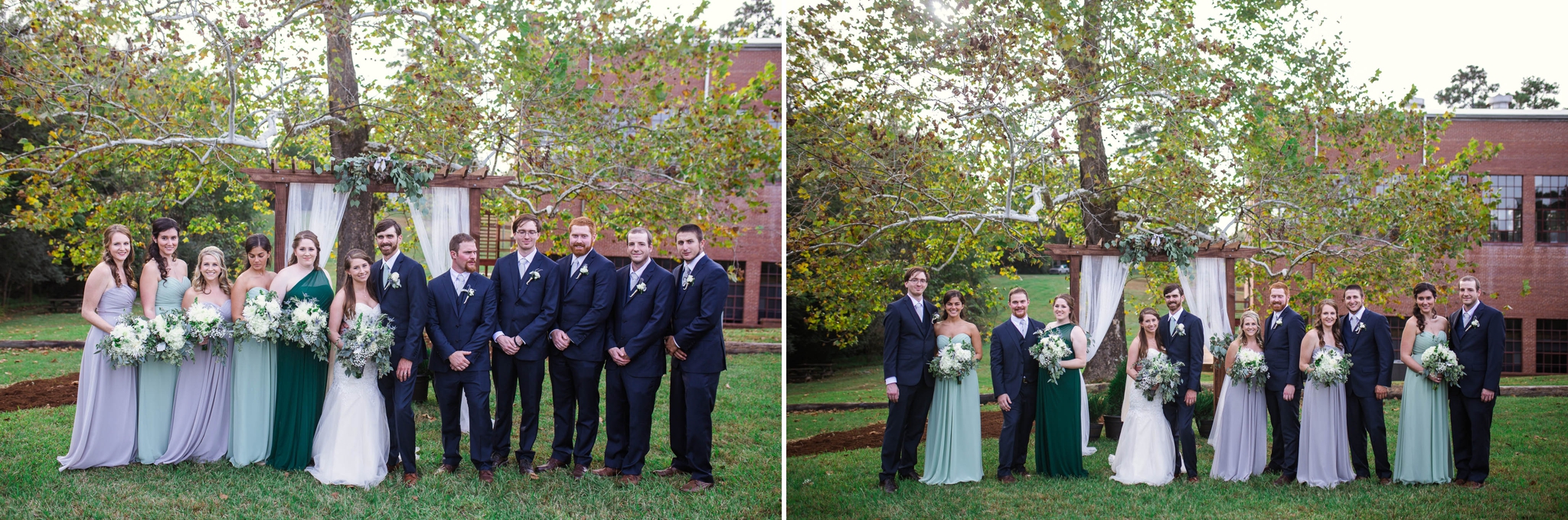 Bridal Party bridesmaids and groomsmen Chatham Mills in Pittsboro North Carolina Wedding Photography - Johanna Dye - Meredith and Brandon