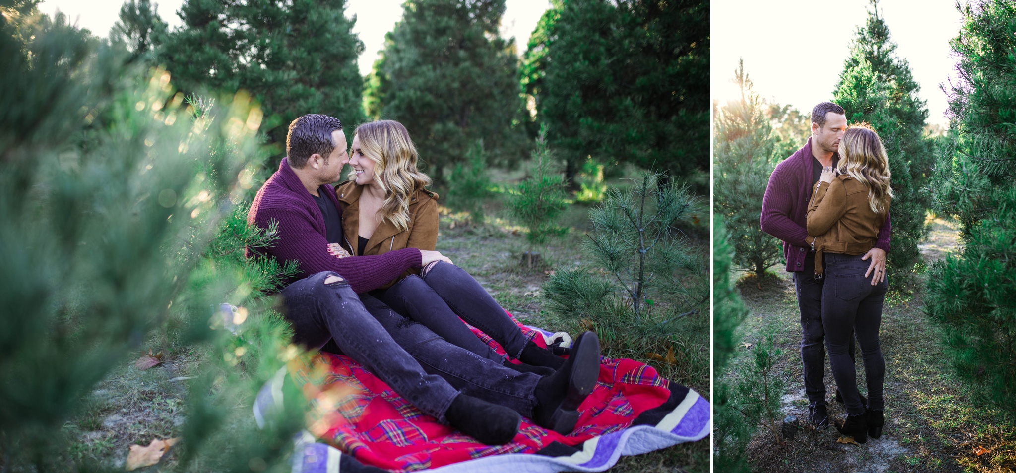 Couples Photography Session at the Christmas Tree Farm - Fayetteville North Carolina Engagement Photographer