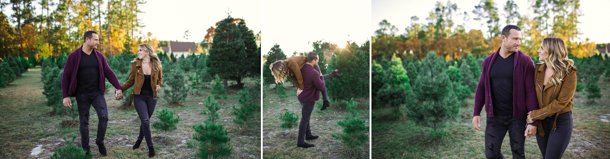 Couples Photography Session at the Christmas Tree Farm - Fayetteville North Carolina Engagement Photographer