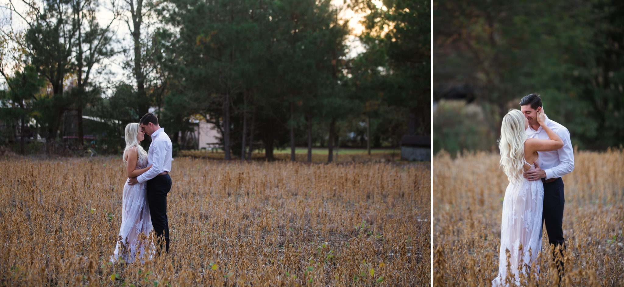 Couples photography in a Cornfield - Fayetteville North Carolina Engagement Photographer