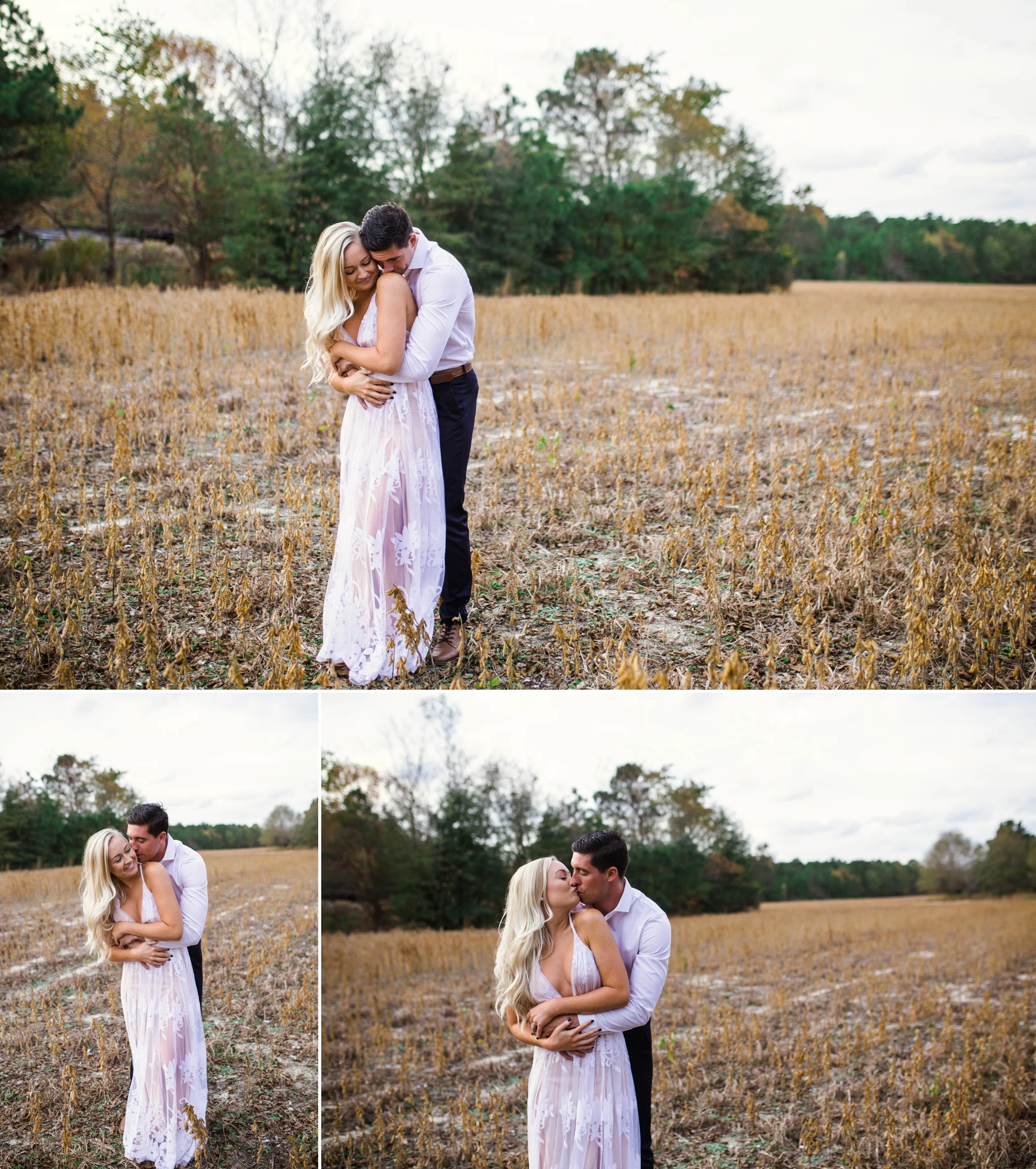 Couples photography in a Cornfield - Fayetteville North Carolina Engagement Photographer