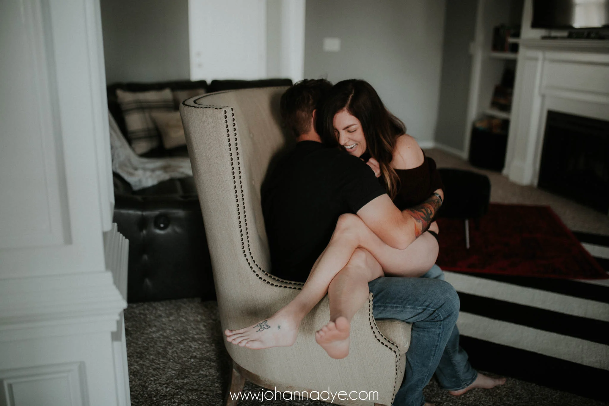 Katrina + Eric - In Home Lifestyle Couples Photography Session - Fayetteville, North Carolina Photographer