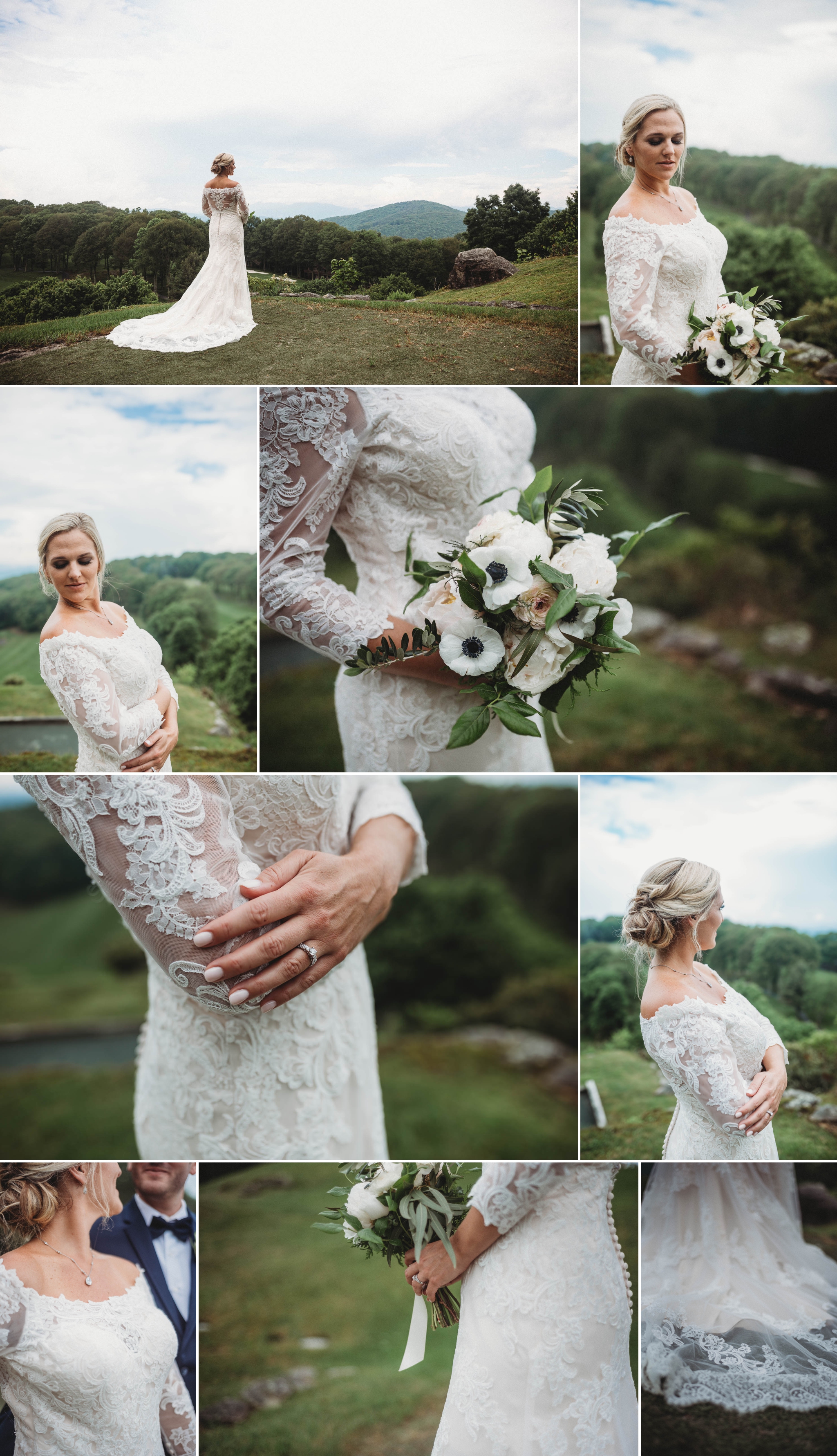 Portraits of the Bride in the Mountains Beech Mountain Club Wedding - Asheville North Carolina Photographer