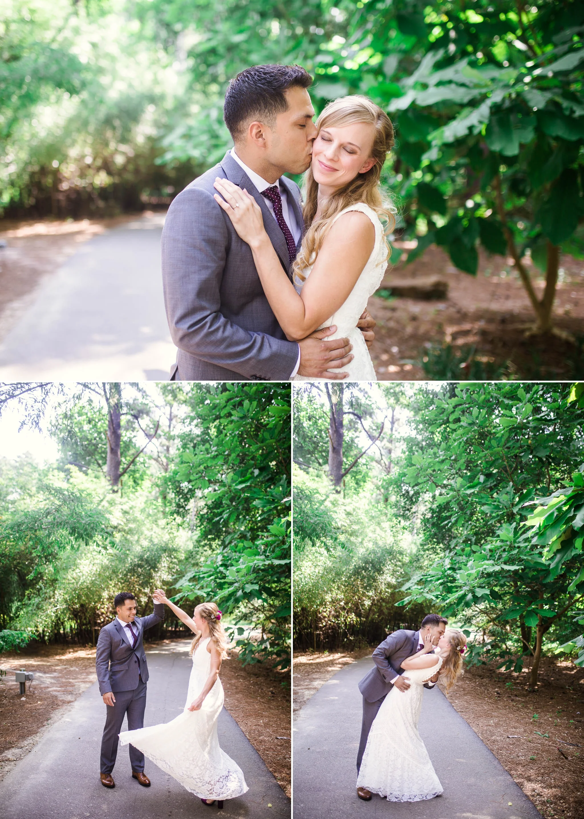 Portraits of Bride and Groom - Kelly and Adam - Elopement at the Cape Fear Botanical Gardens - Fayetteville North Carolina Wedding Photographer