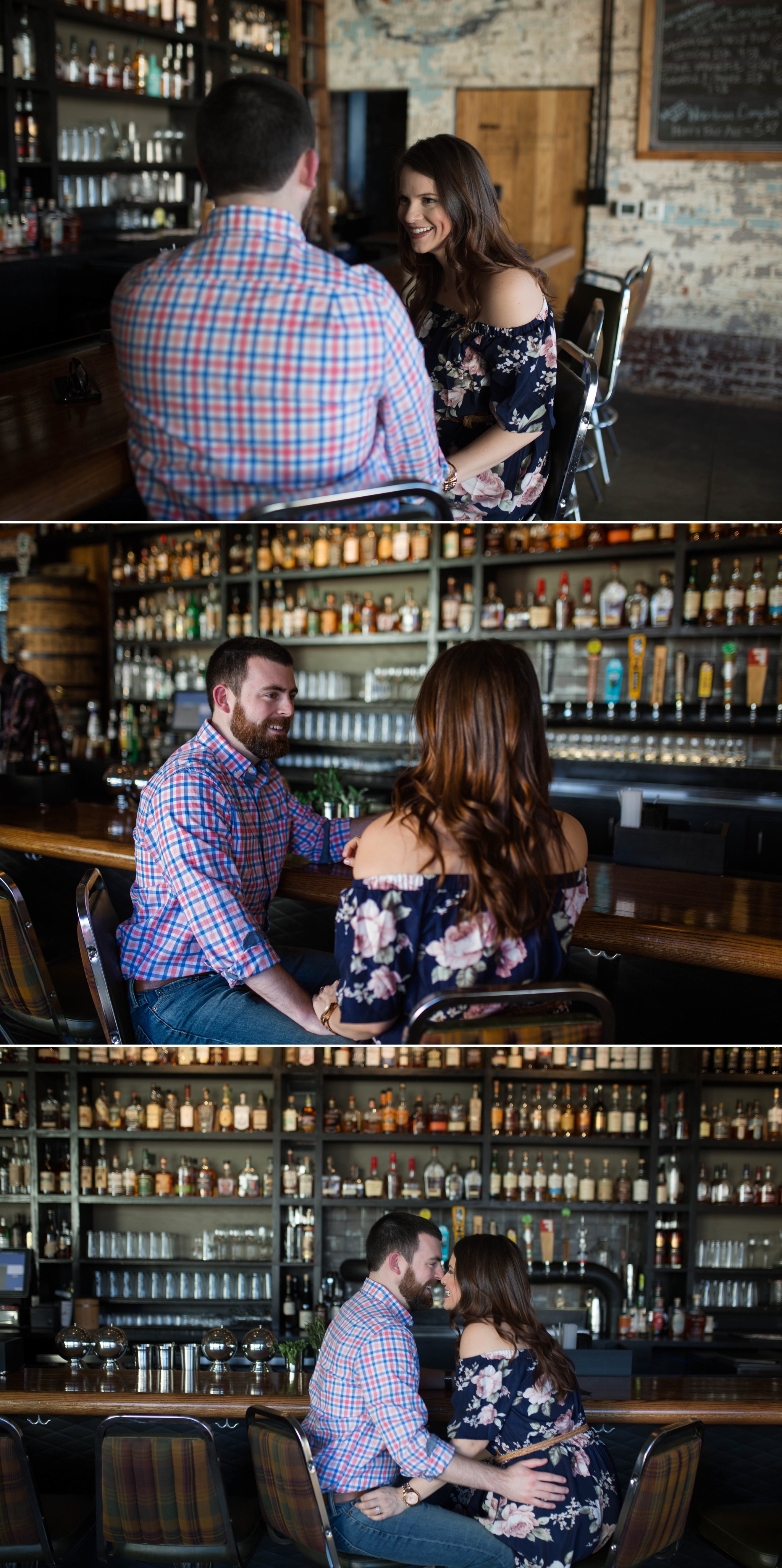 Recreate the first date for the Engagement Photography Session at Dram and Draught - Raleigh NC Wedding Photographer