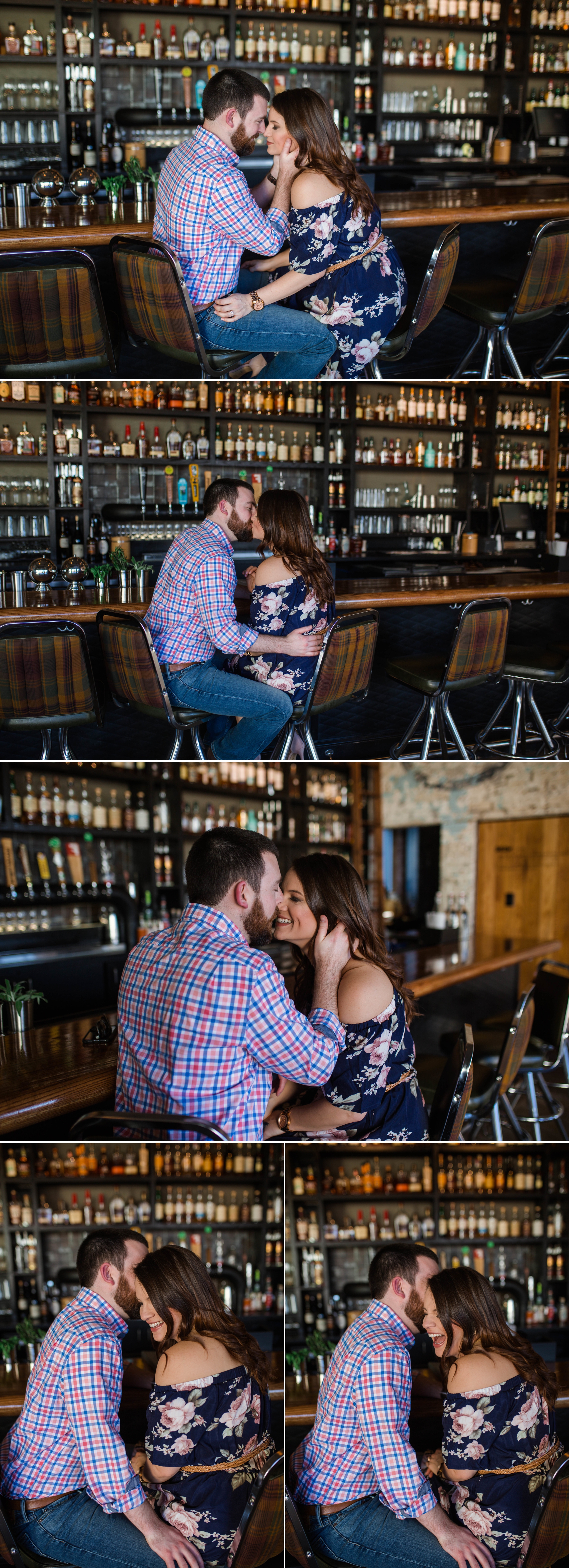 Recreate the first date for the Engagement Photography Session at Dram and Draught - Raleigh NC Wedding Photographer
