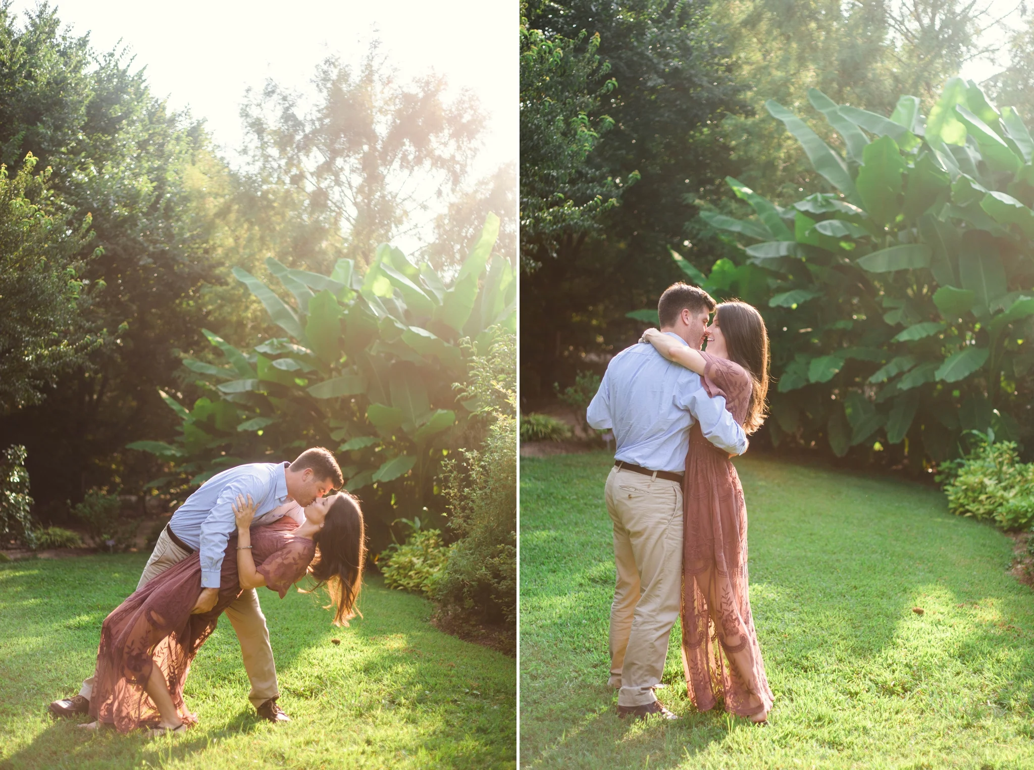 Golden Hour Engagement Aryn + Tyler -  Photography Session at the JC Raulston Arboretum - Raleigh Wedding Photographer