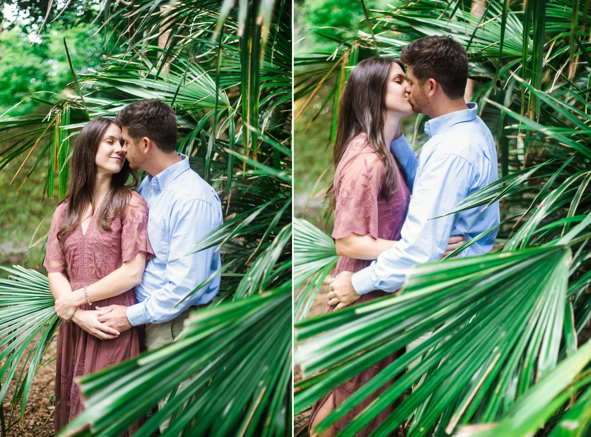 Tropical Engagement - Aryn + Tyler - Photography Session at the JC Raulston Arboretum - Raleigh Wedding Photographer