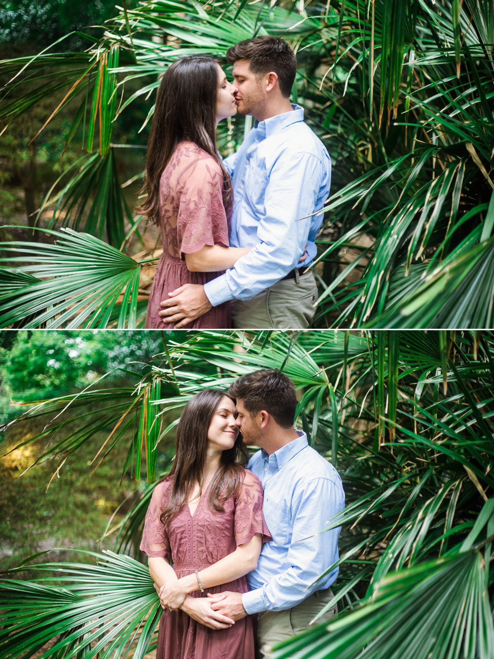 Tropical Engagement - Aryn + Tyler -  Photography Session at the JC Raulston Arboretum - Raleigh Wedding Photographer