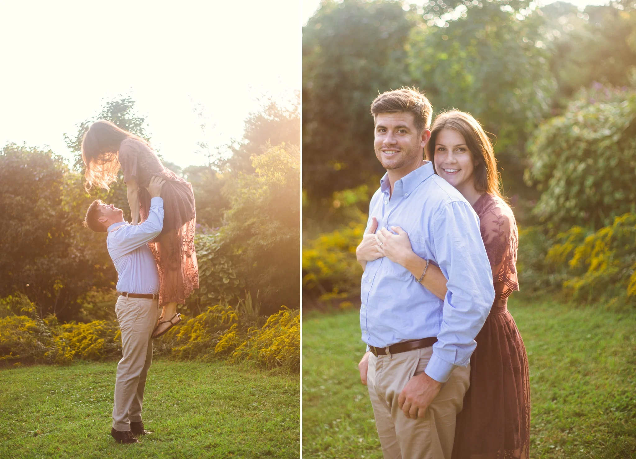 Golden Hour Engagement - Aryn + Tyler - Photography Session at the JC Raulston Arboretum - Raleigh Wedding Photographer