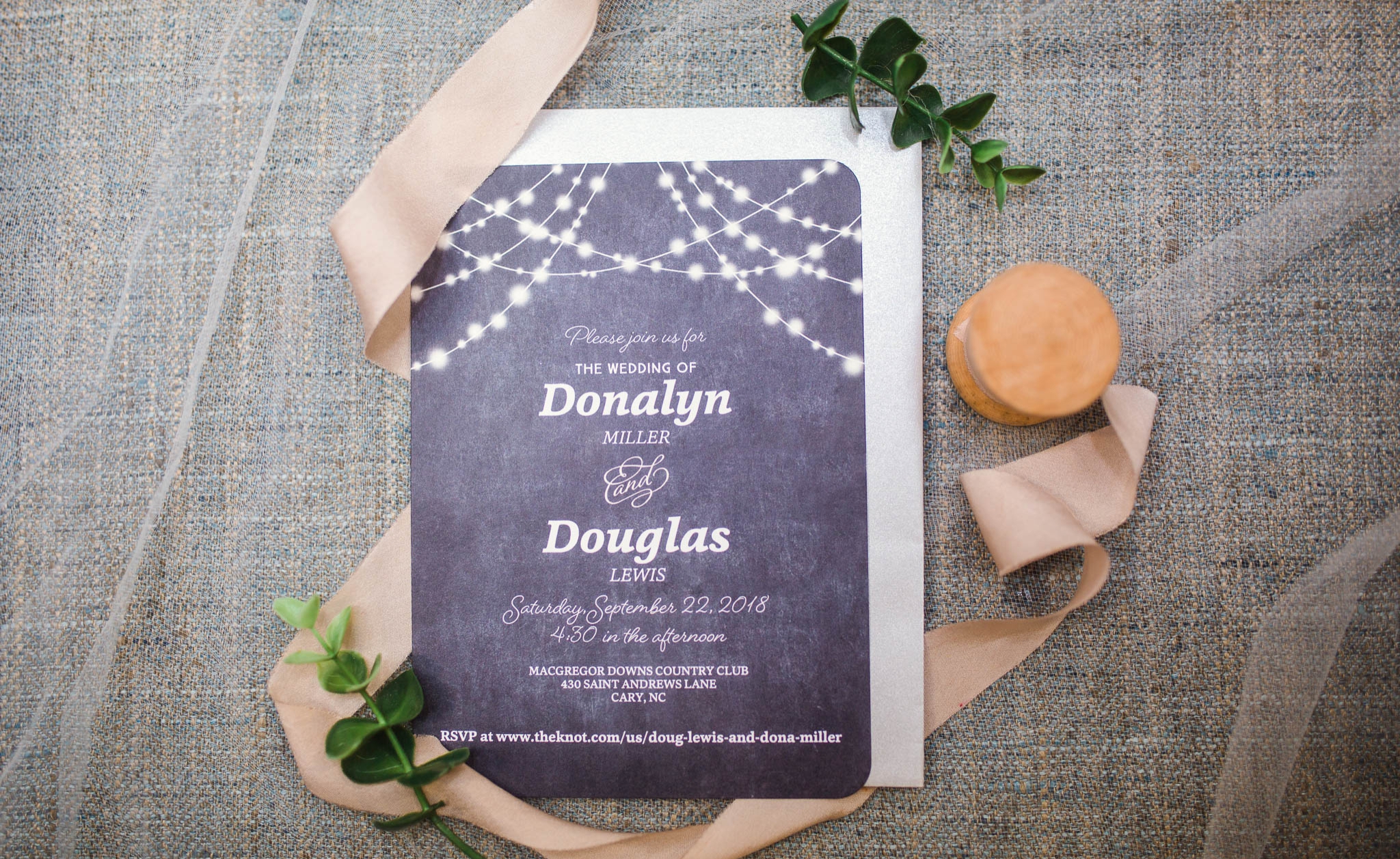 Wedding Invititation - Dona + Doug - MacGregor Downs Country Club in Cary, NC - Raleigh Wedding Photographer
