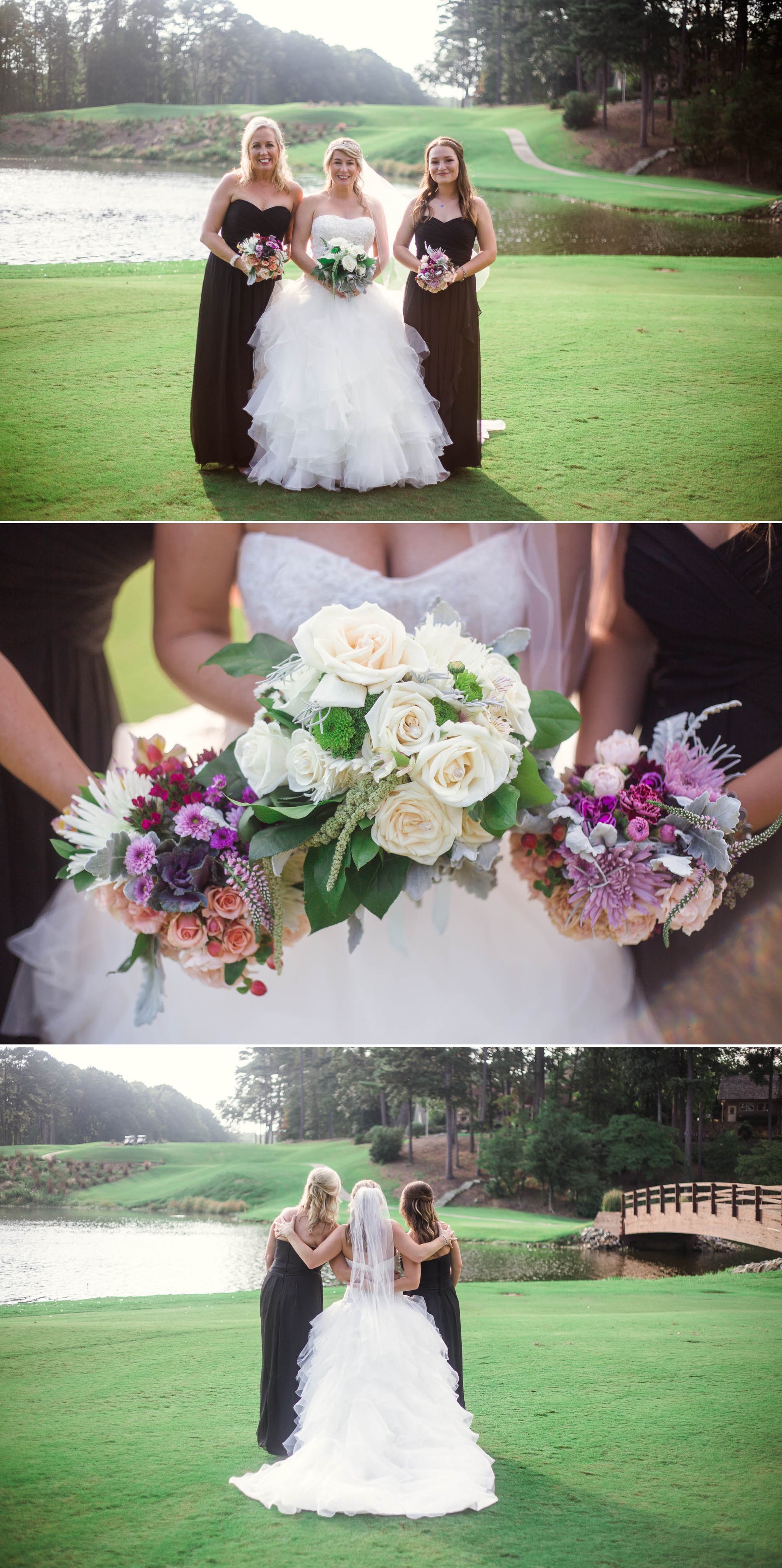 Bridesmaids with the bride - Dona + Doug - MacGregor Downs Country Club in Cary, NC - Raleigh Wedding Photographer