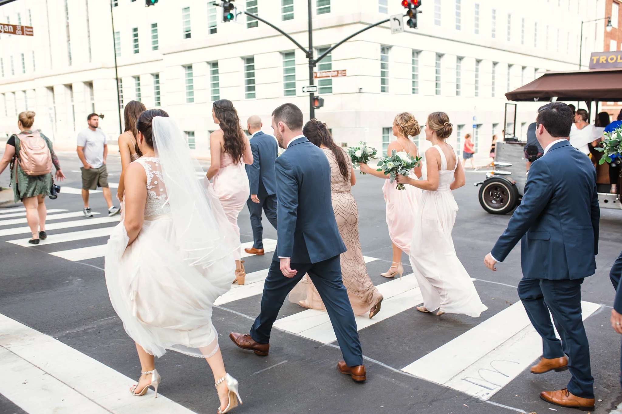 The wedding party downtown raleigh - Clare + Wallace - The Jiddy Space - Raleigh North Carolina Wedding Photographer