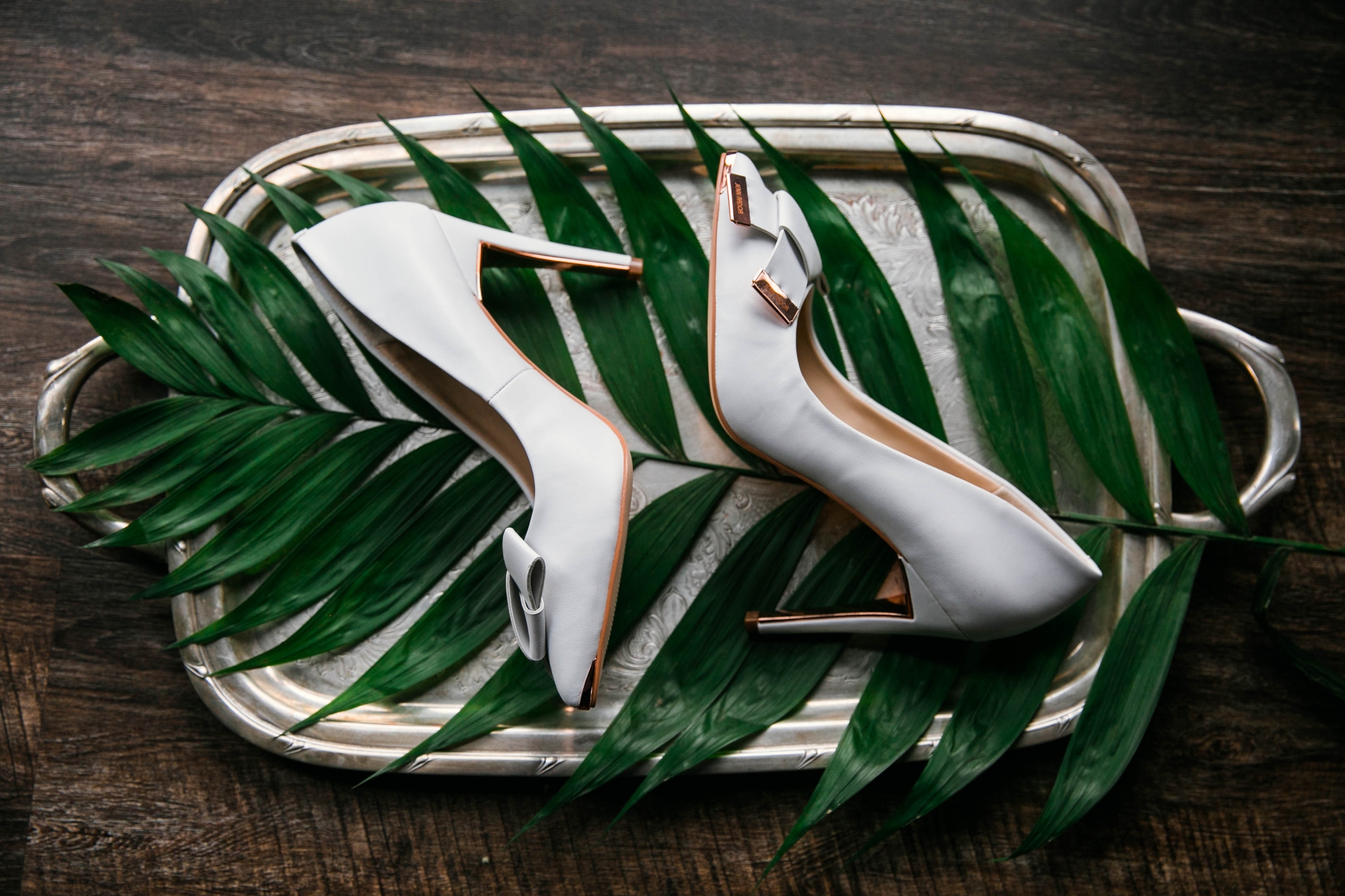  Detail shot lay flat of light blue wedding shoes - Tropical Destination Wedding Inspiration - Oahu Hawaii Wedding Photographer 