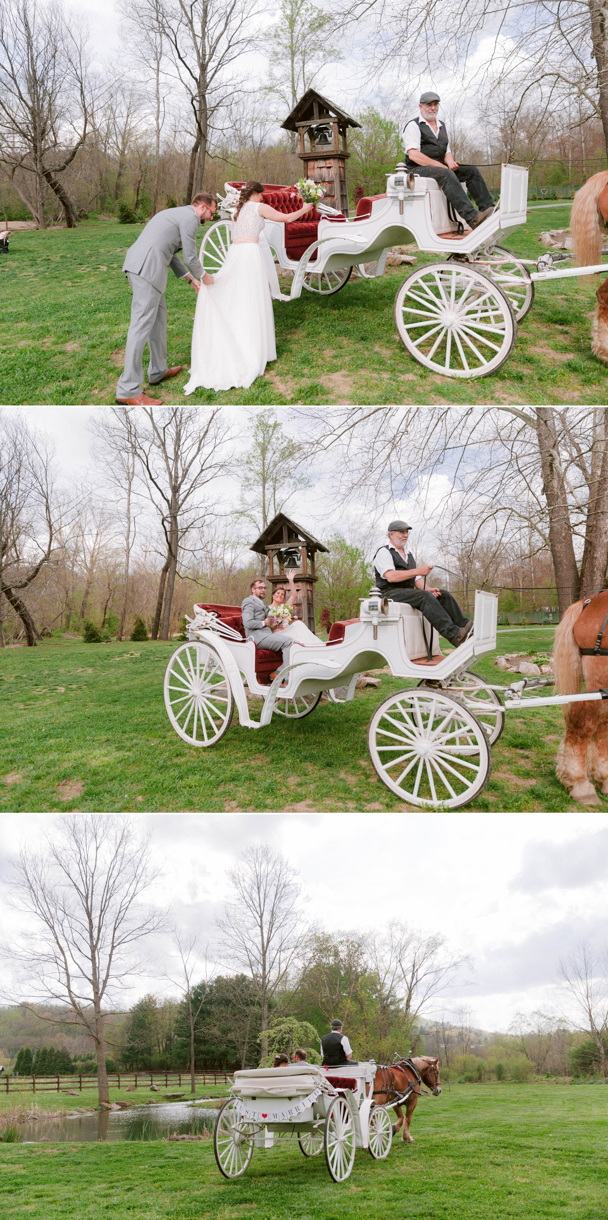  leaving the ceremony in a horse drawn carriage - Honolulu Oahu Hawaii Wedding Photographer 