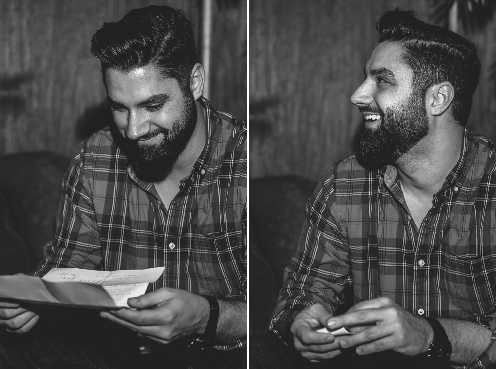  Groom reading a letter from his bride before the ceremony   -  Honolulu Oahu Hawaii Wedding Photographer 