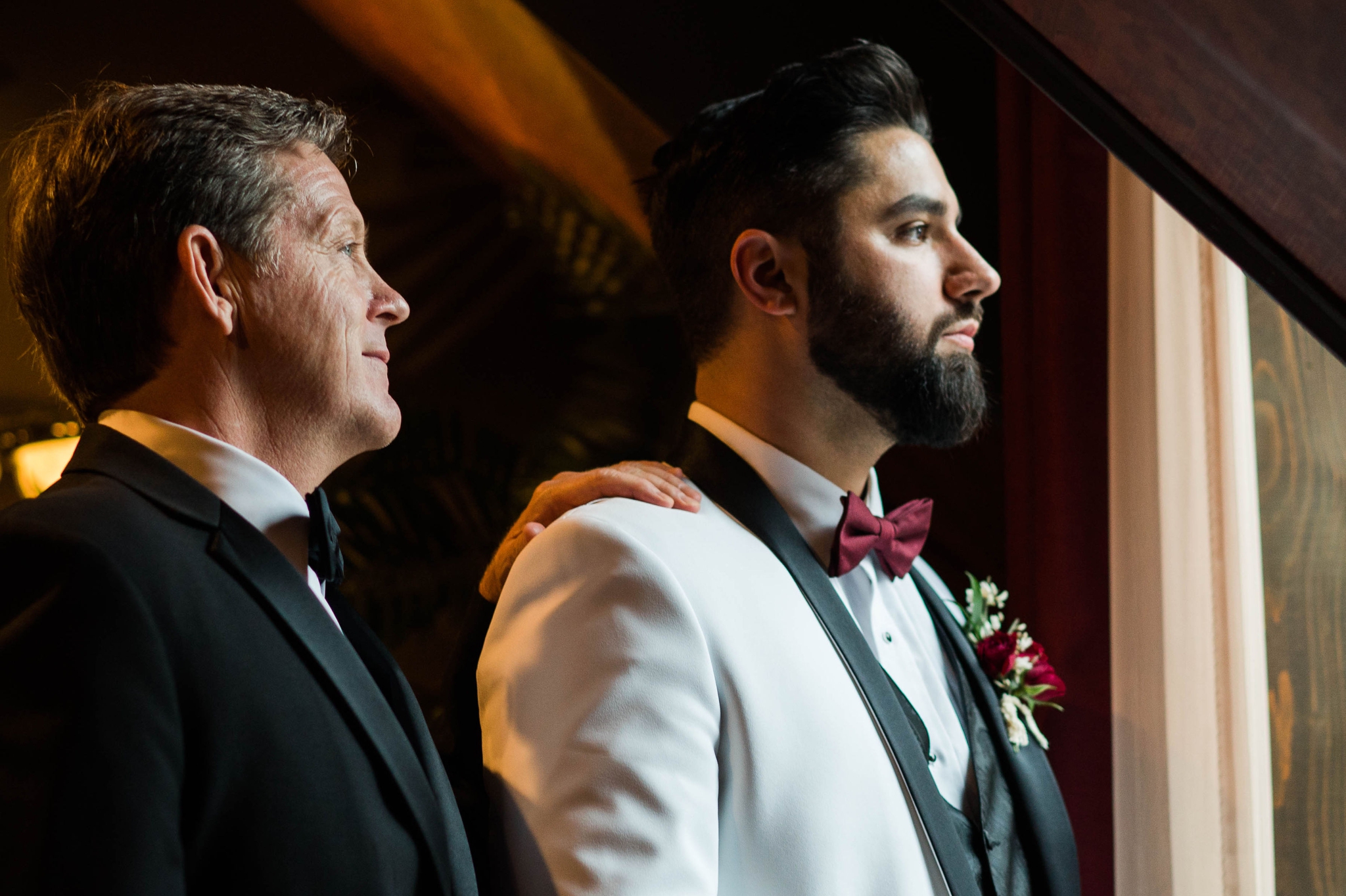 groom with his father in law portrait - Honolulu Oahu Hawaii Wedding Photographer