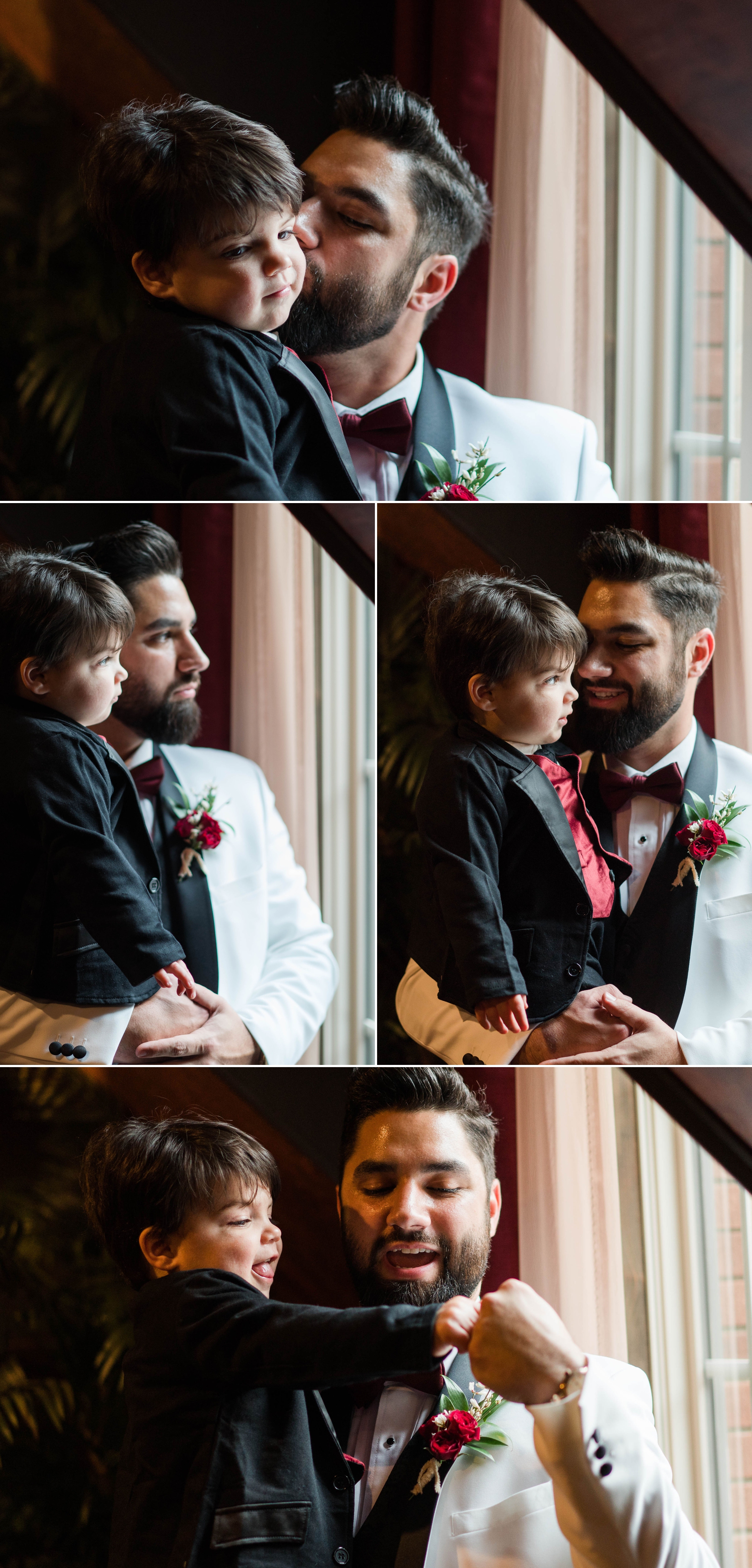 Groom spending quality time with his son before the ceremony - - Honolulu Oahu Hawaii Wedding Photographer