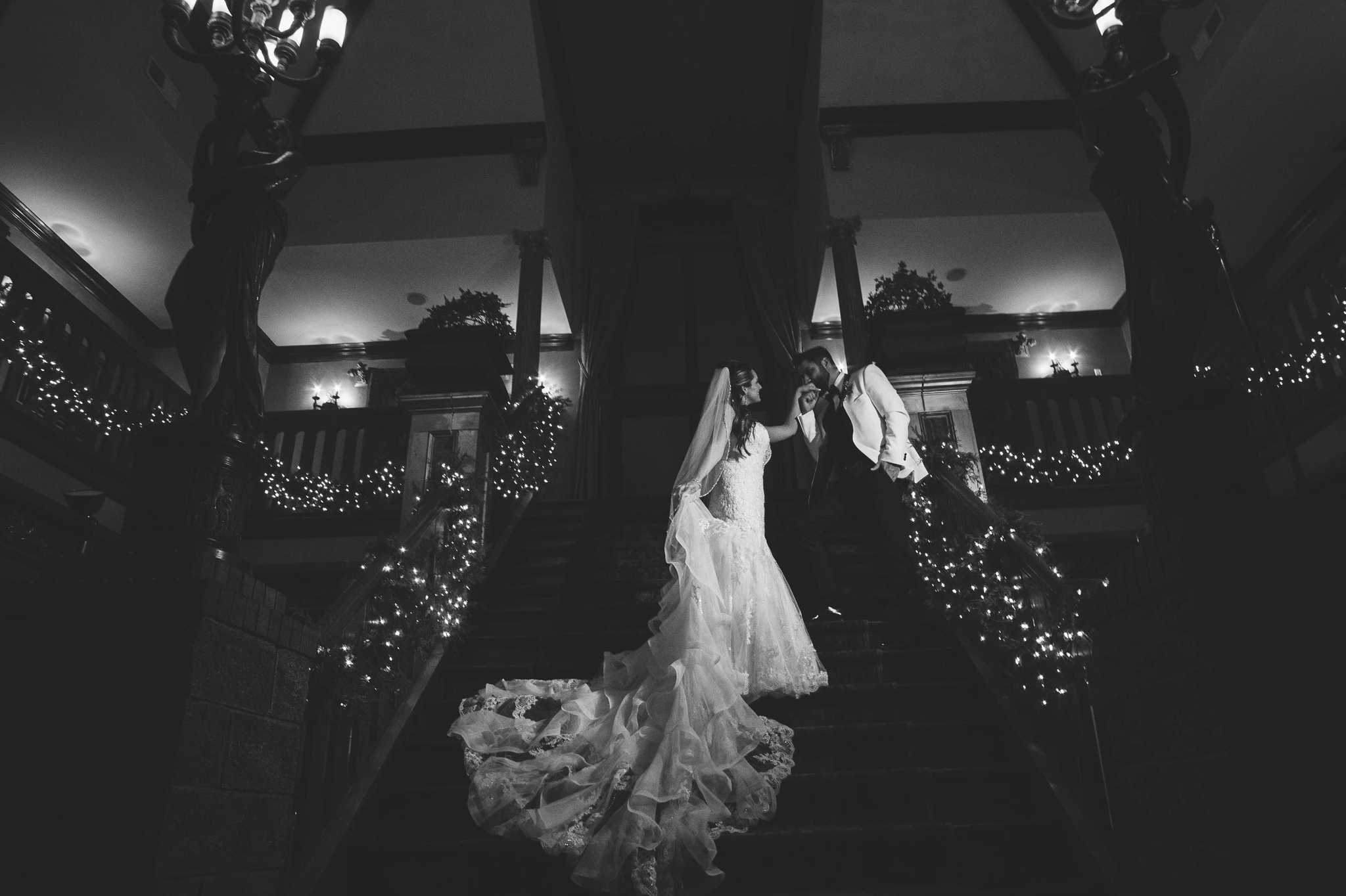 Portraits of the Bride and Groom at night - Honolulu Oahu Hawaii Wedding Photographer