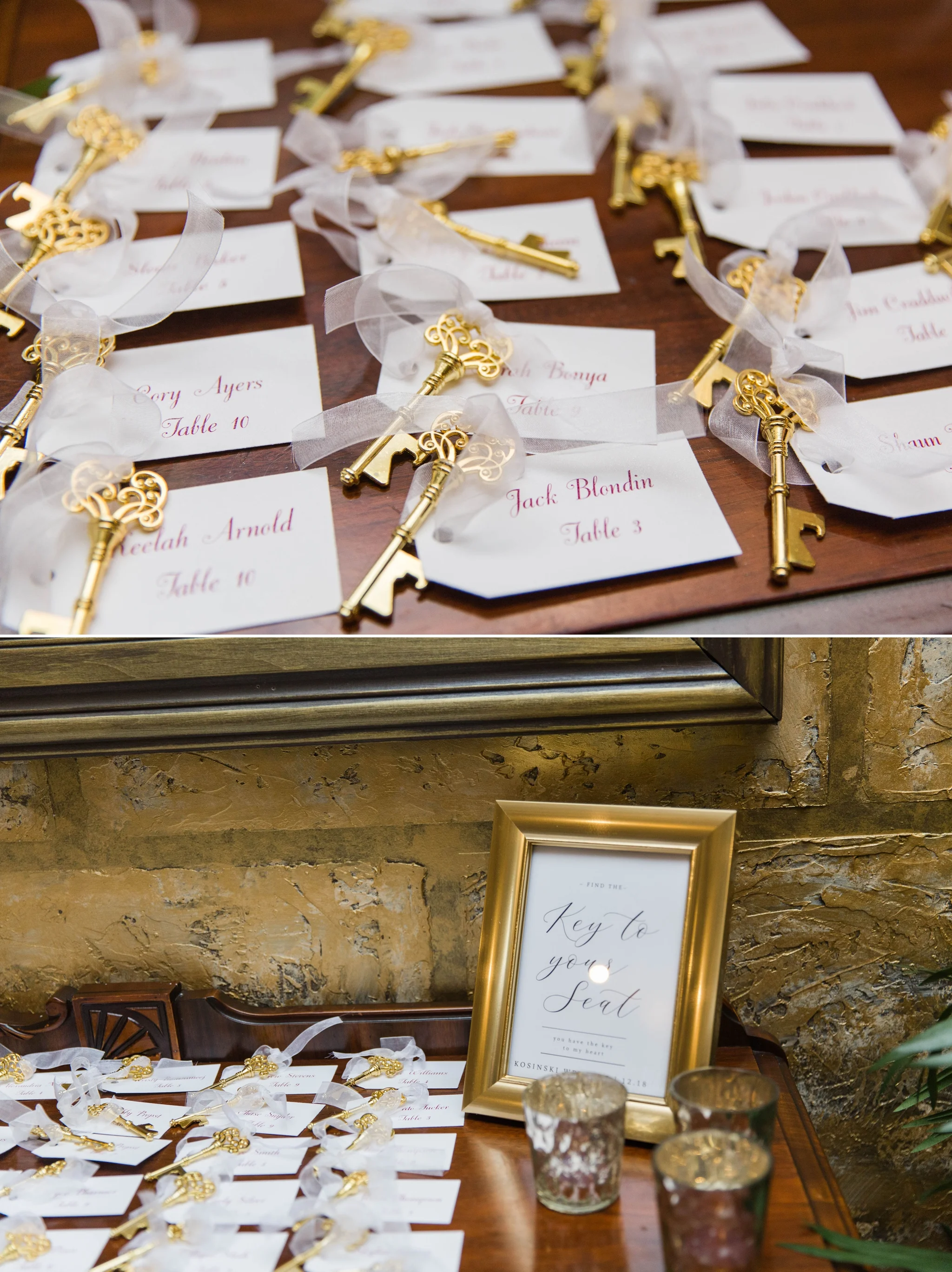 Keys as Place cards Reception Details - Honolulu Oahu Hawaii Wedding Photographer