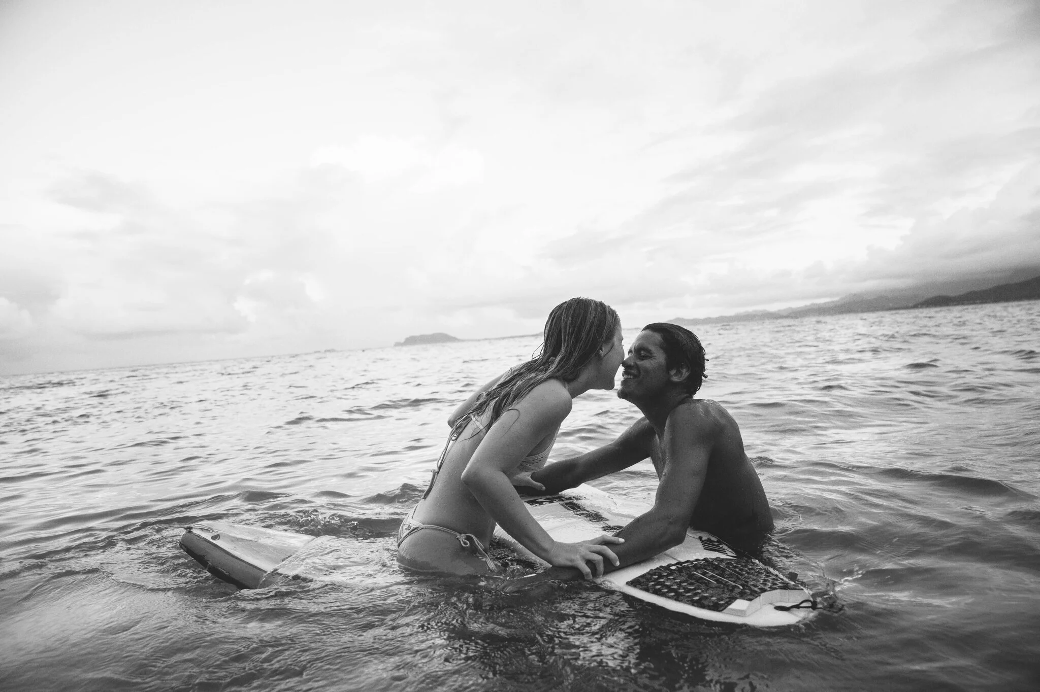 Couples Session at the Beach, Secret Island, Kualoa Ranch, North Shore, Oahu - Honolulu HI Engagement Photographer