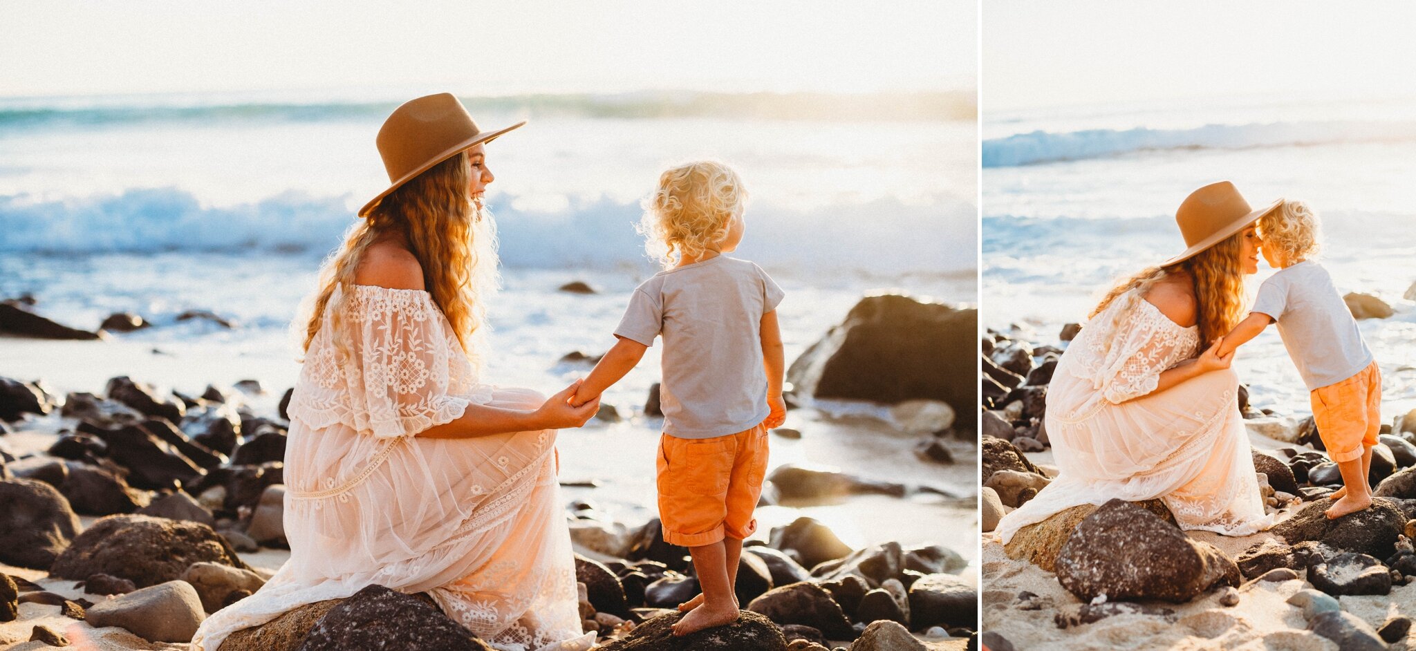 Mommy and me sunset photography Session at Electric Beach, Kapolei - Oahu, Hawaii Maternity Photographer