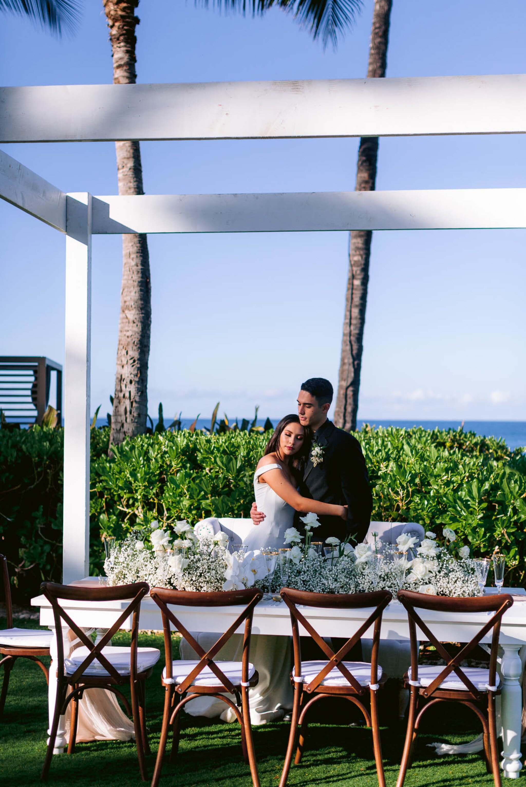 Bride and Groom Luxury Four Seasons Oahu at Ko Olina Wedding Inspiration - Kapolei, Hawaii Photographer 